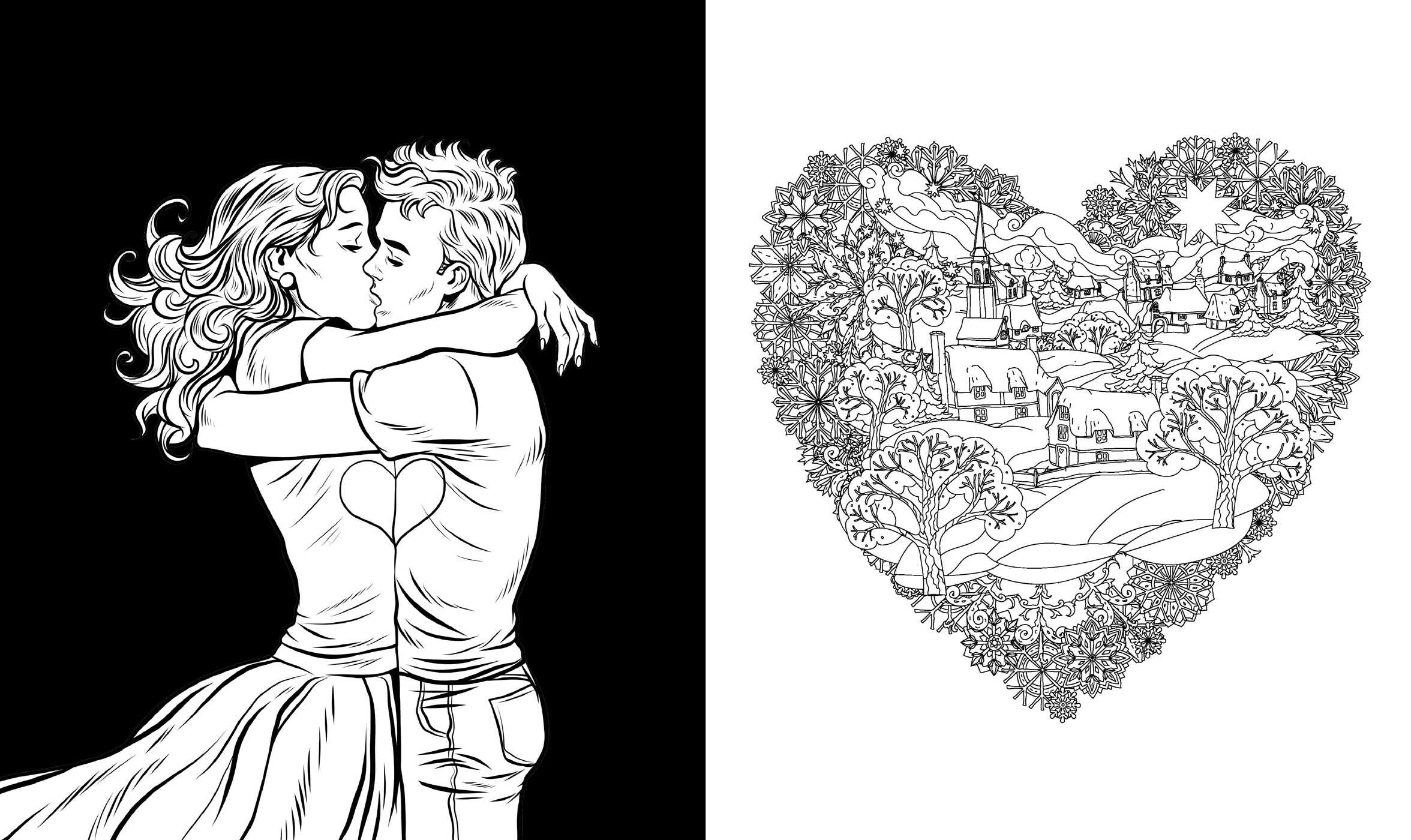 Romantic Christmas Coloring Book