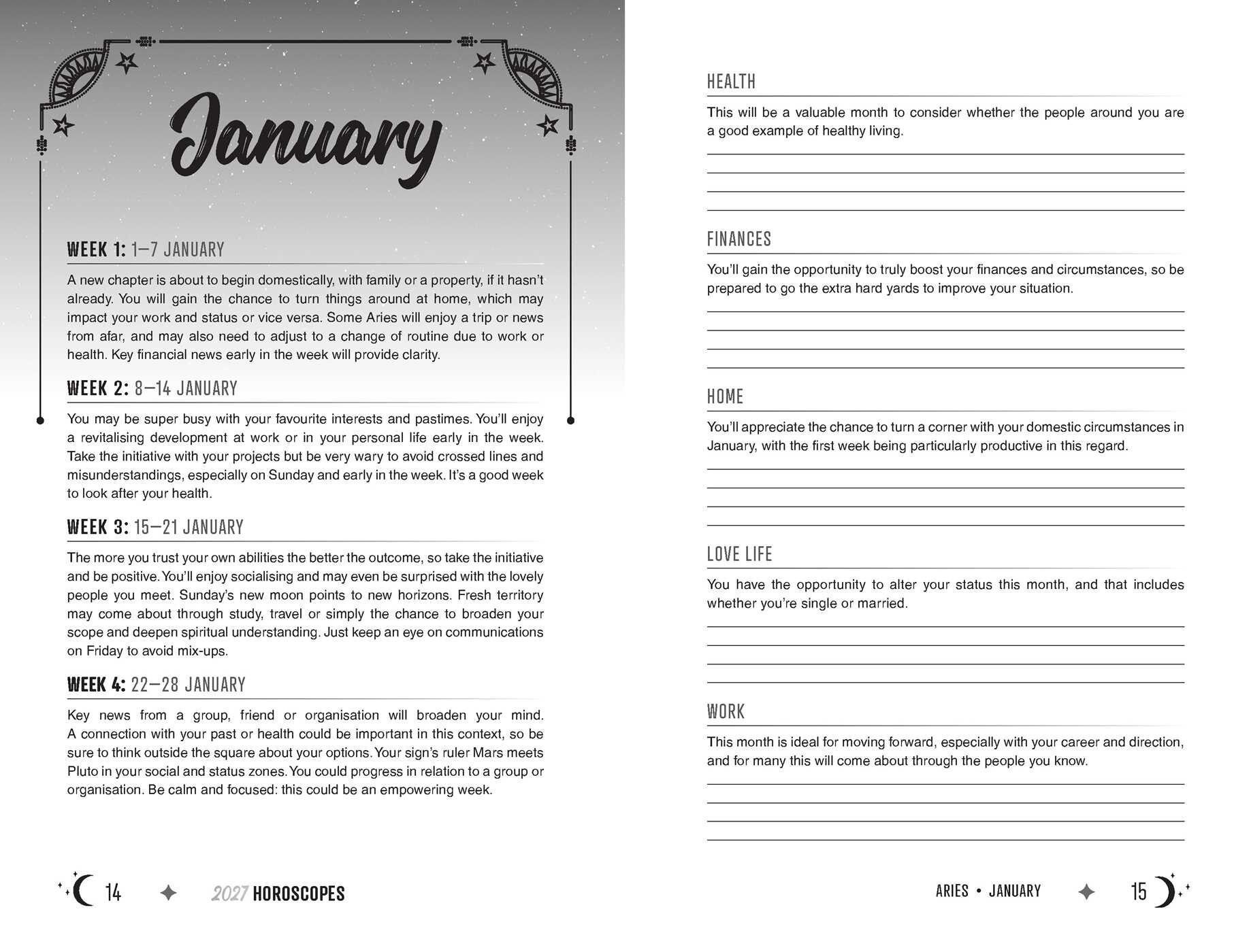 2027 Horoscopes Planner Calendar
