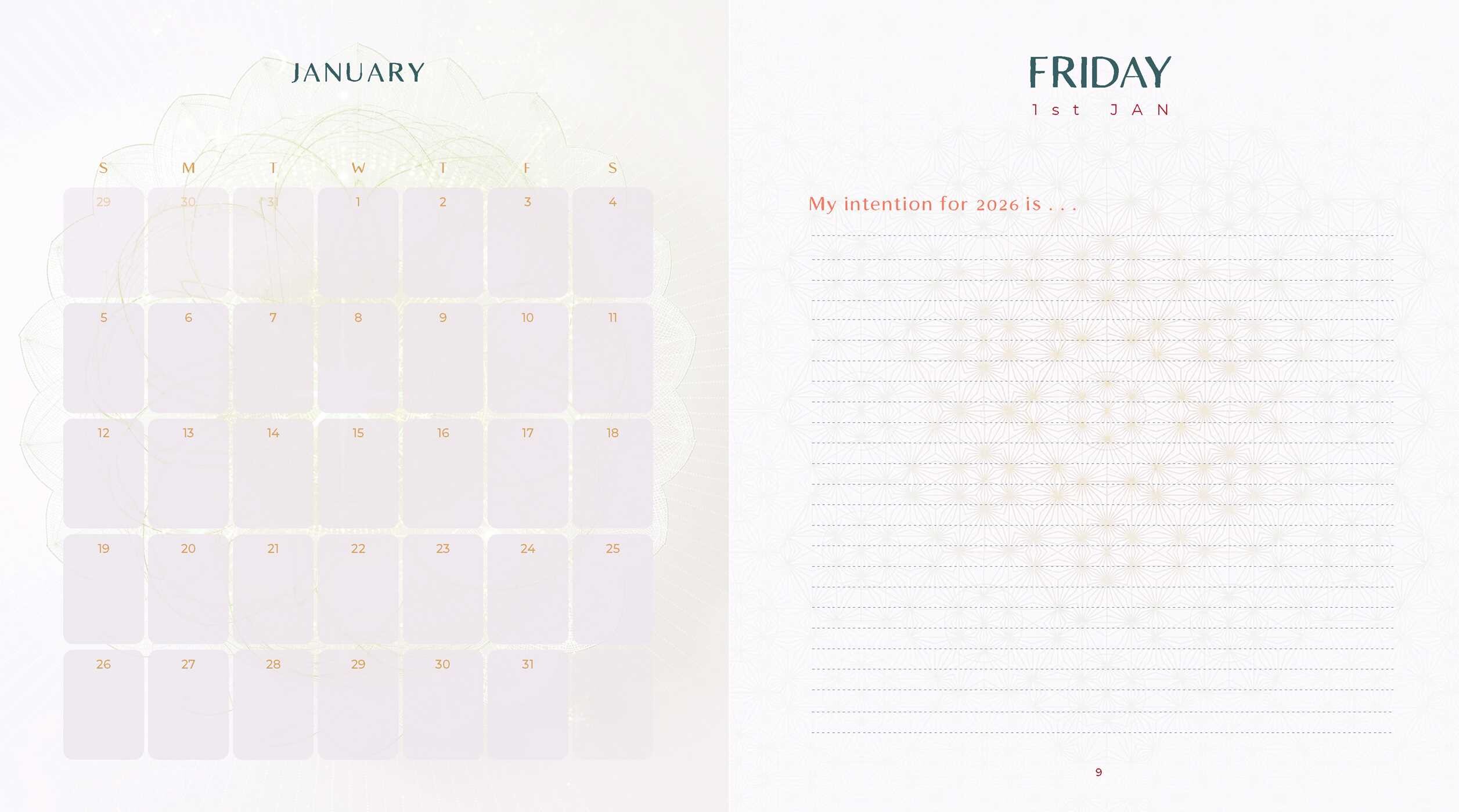 2027 Gratitude Diary & Daily Planner Calendar