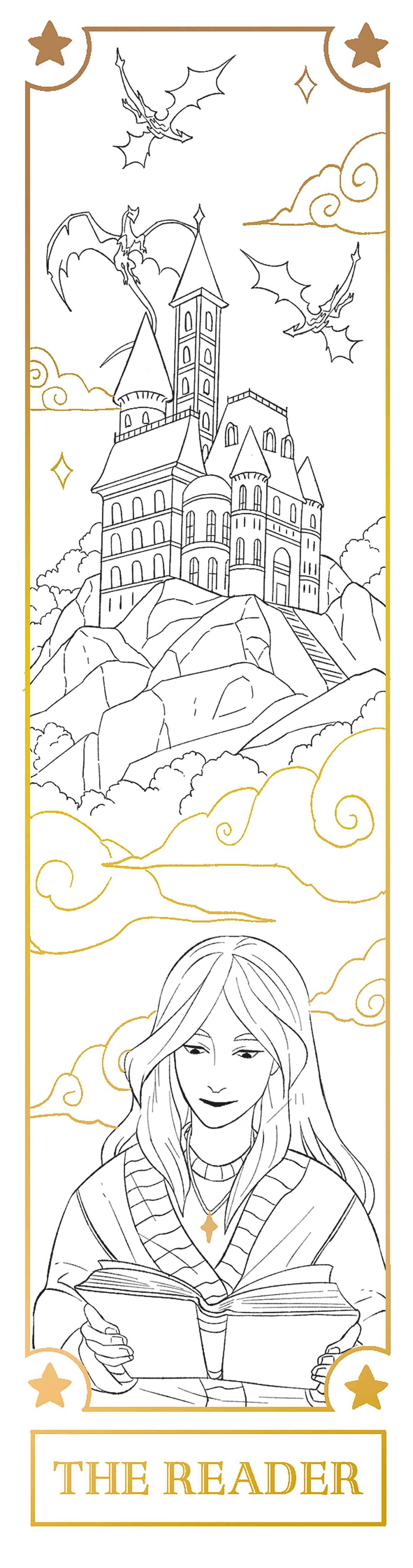Dragon Princess Coloring Bookmarks