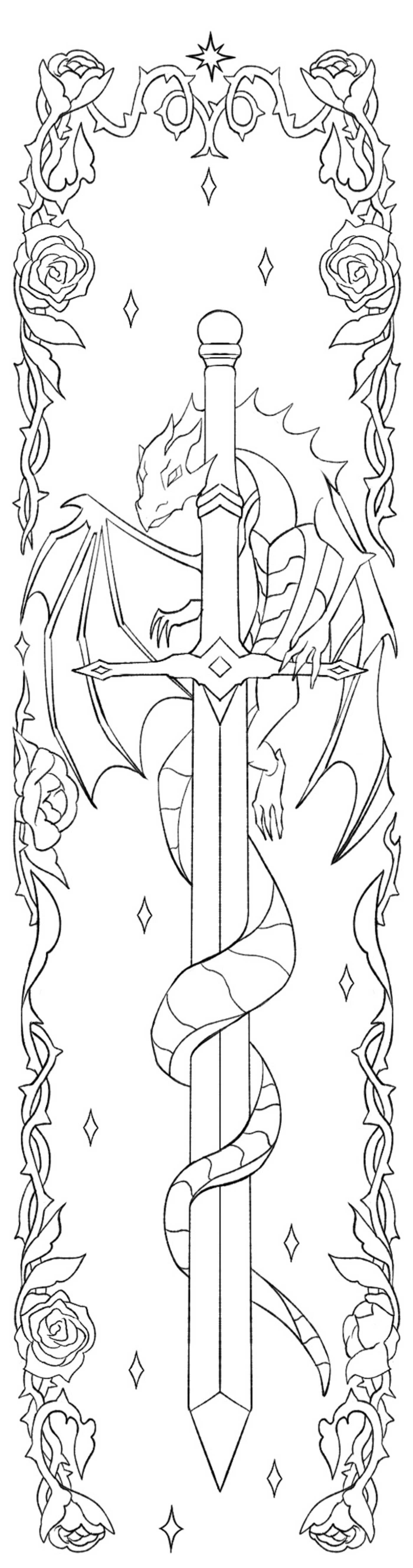 Dragon Princess Coloring Bookmarks