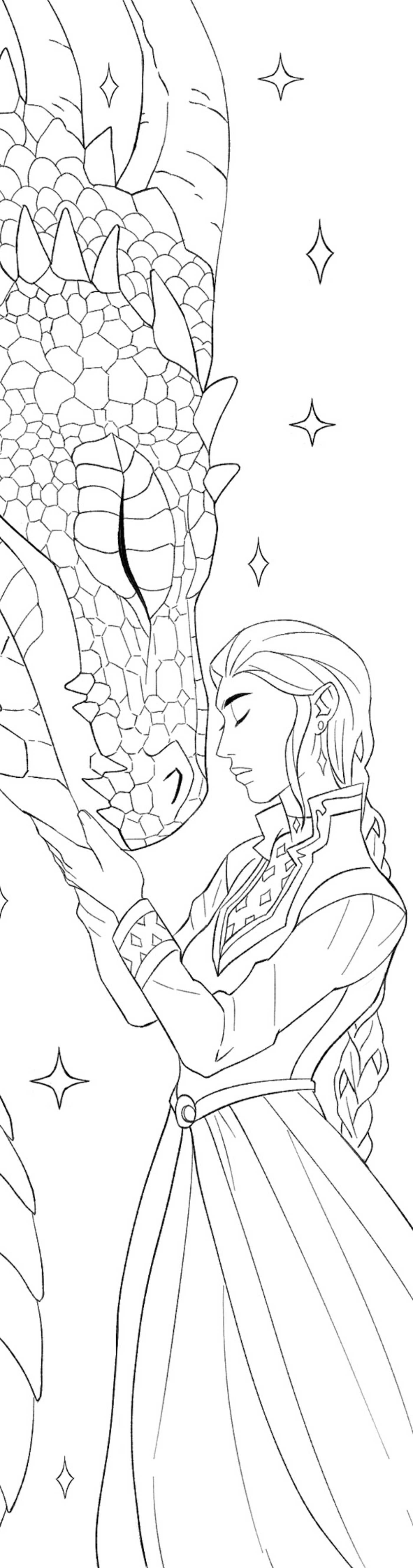 Dragon Princess Coloring Bookmarks