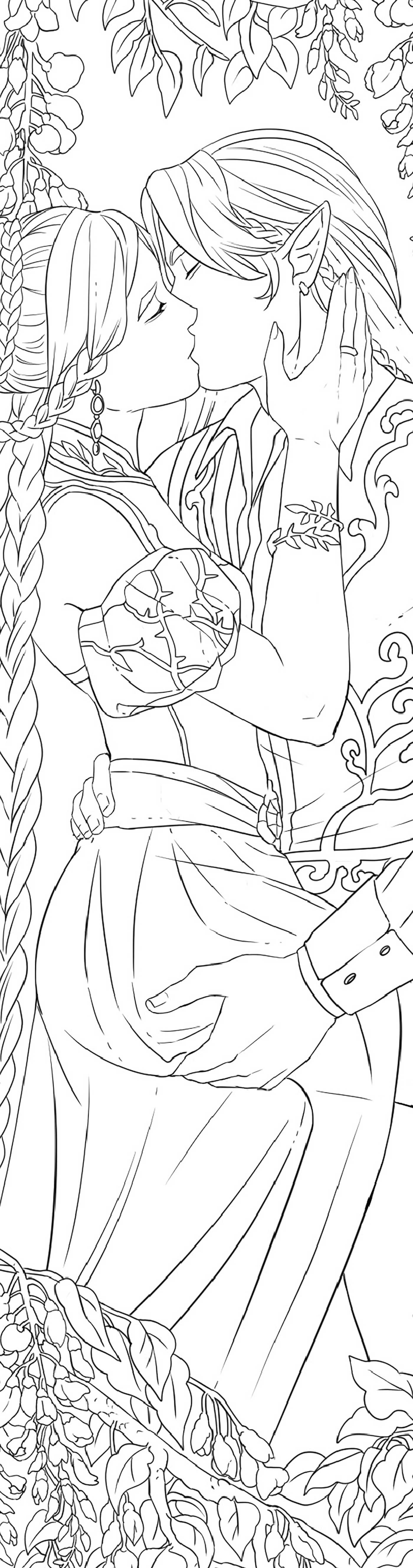 Fae Lovers Coloring Bookmarks