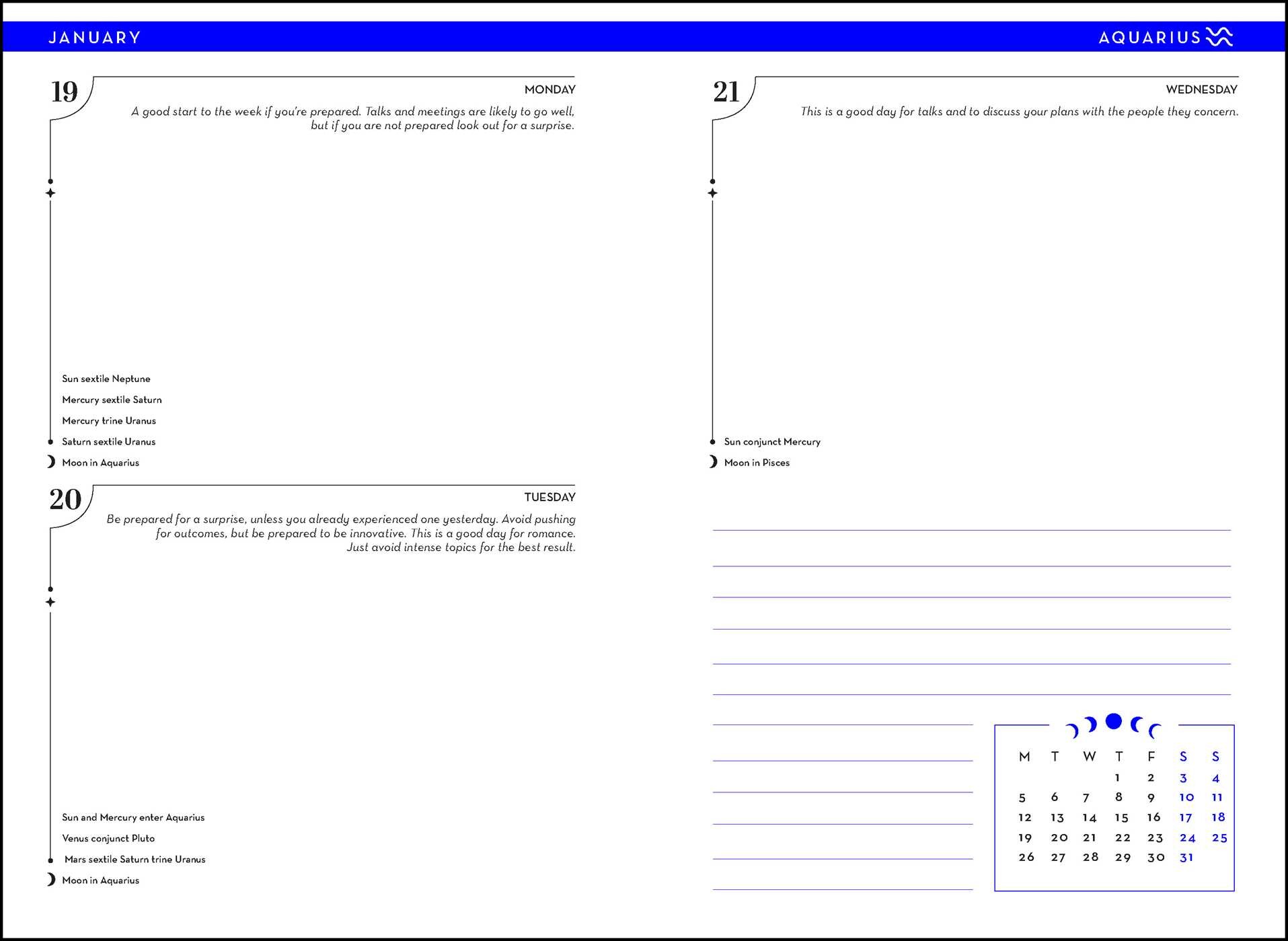 2026 Astrology Planner Calendar Northern Hemisphere