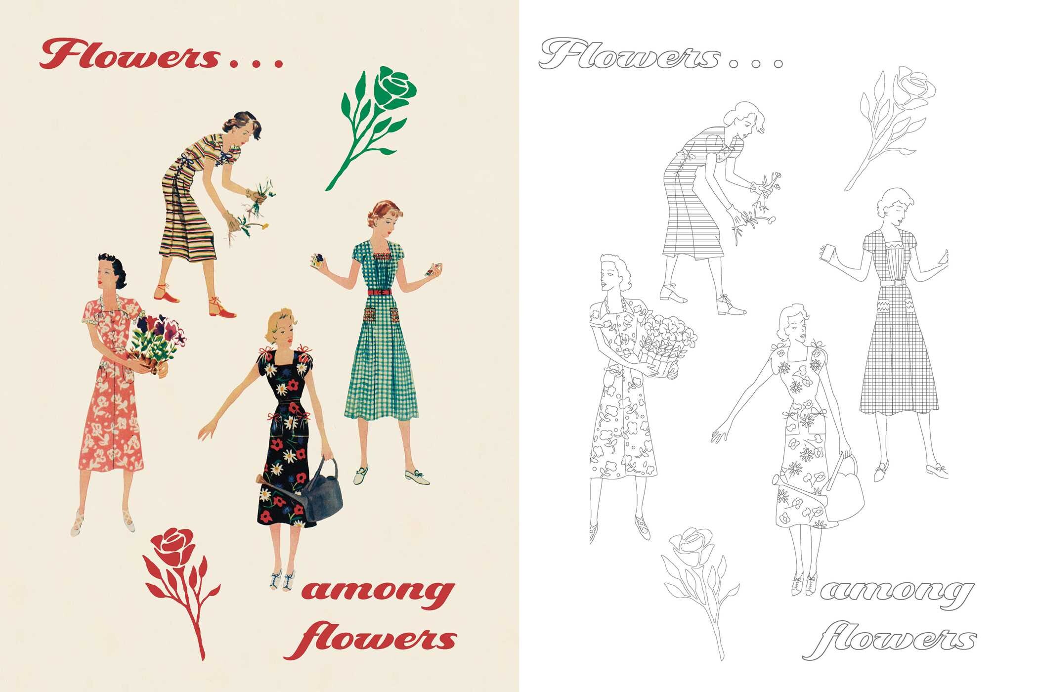 Marie Claire 1930s Fashion Styles Coloring Book
