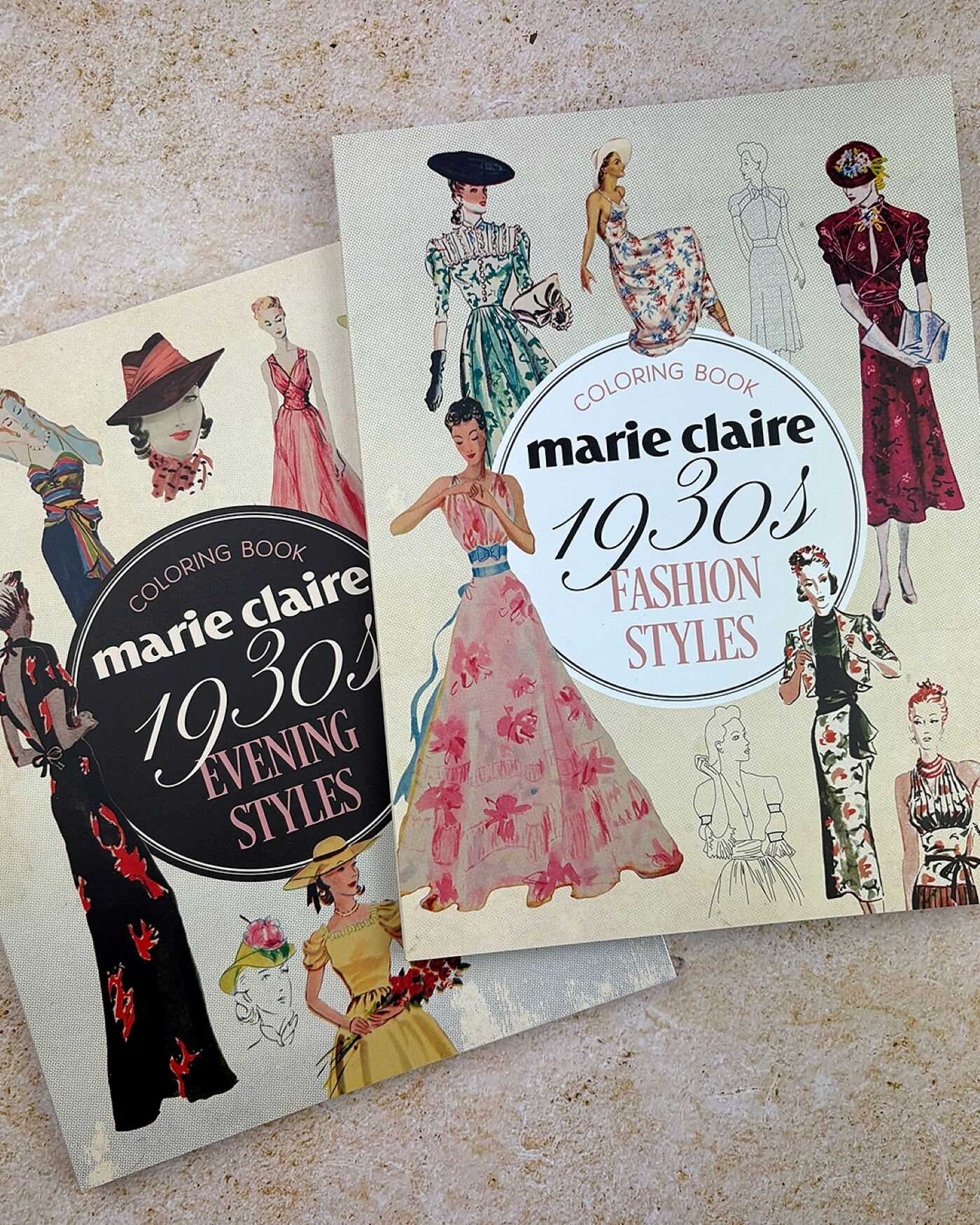 Marie Claire 1930s Fashion Styles Coloring Book