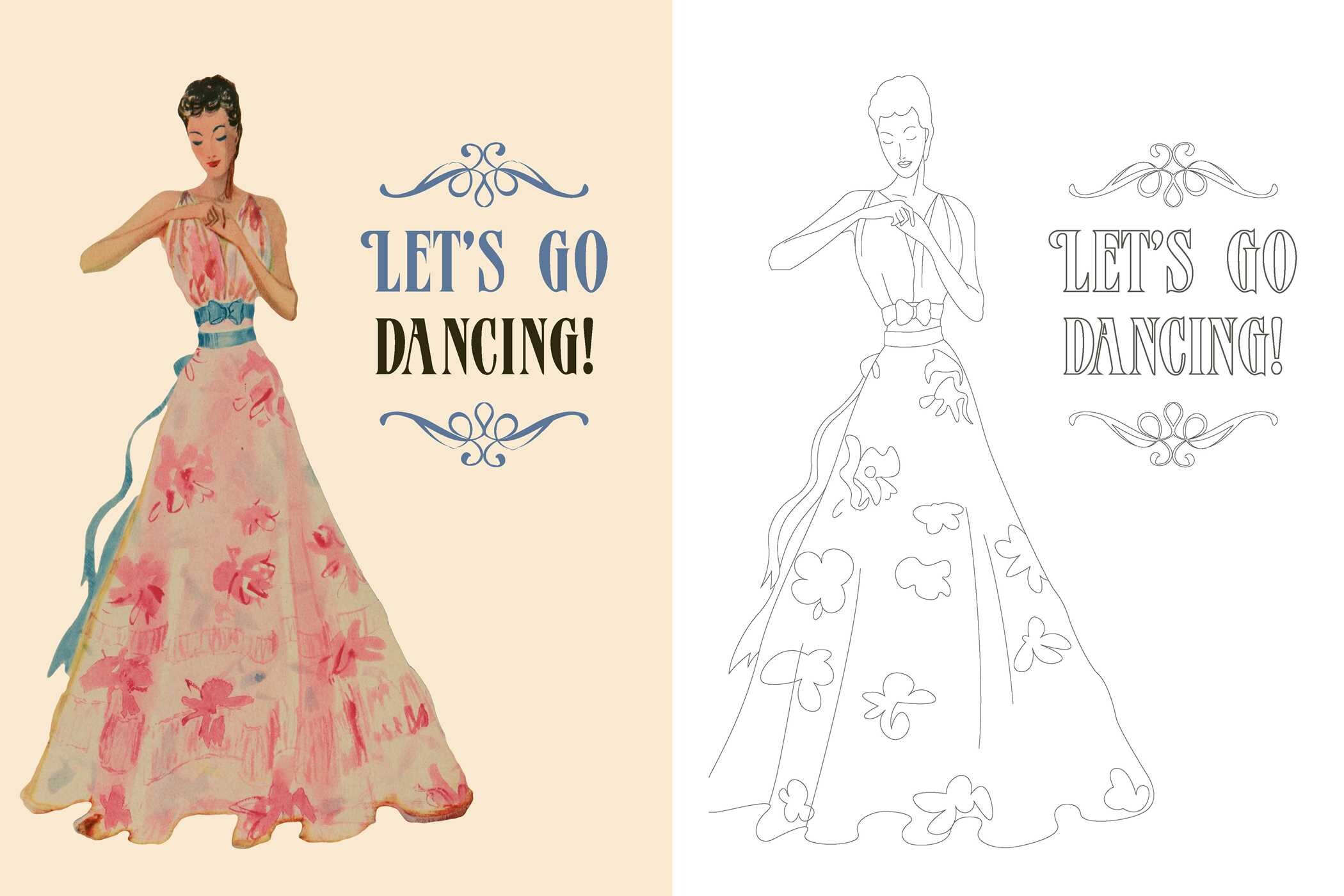 Marie Claire 1930s Evening Styles Coloring Book