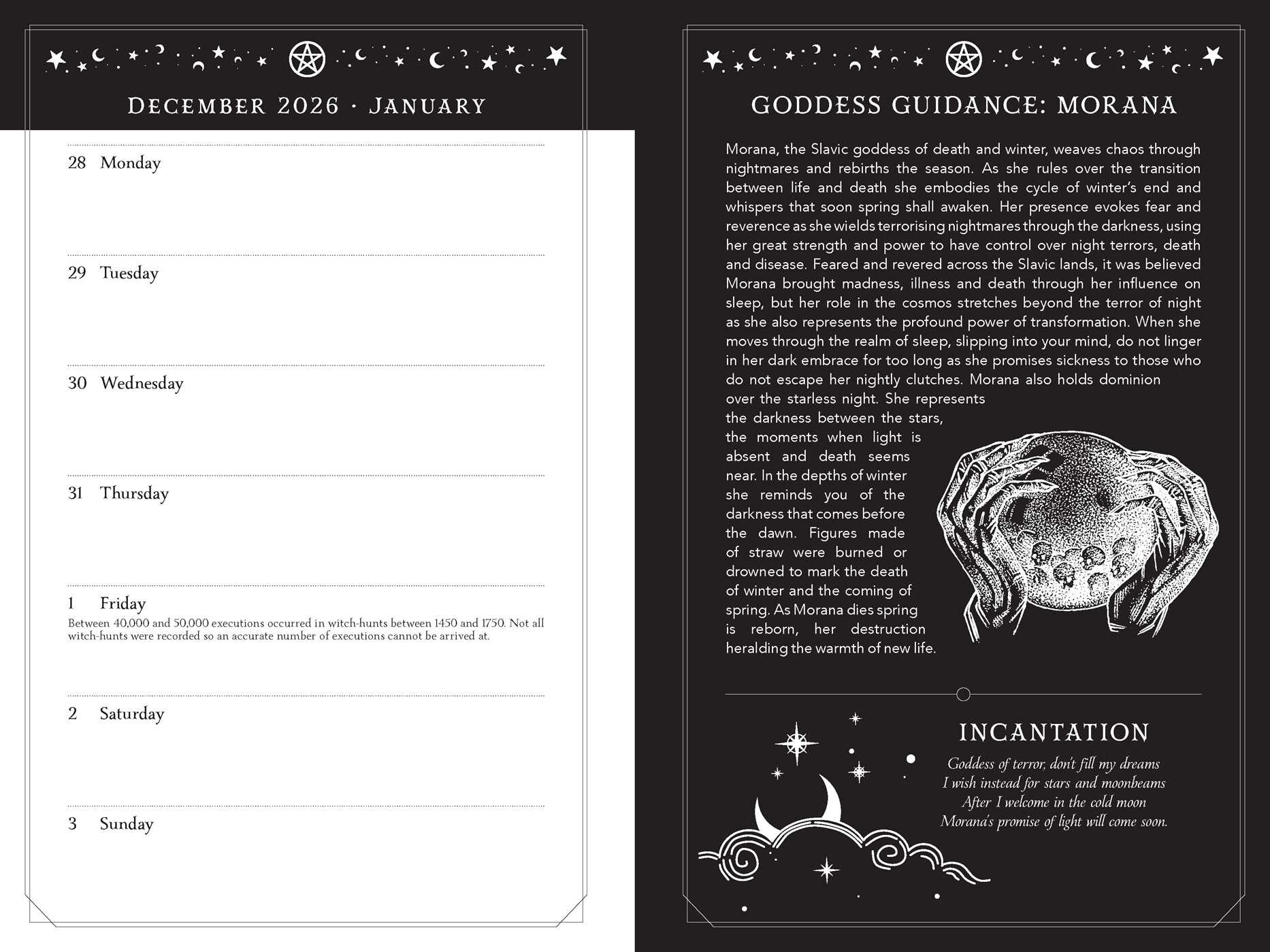 2027 Witch's Diary and Planner Calendar - Northern Hemisphere