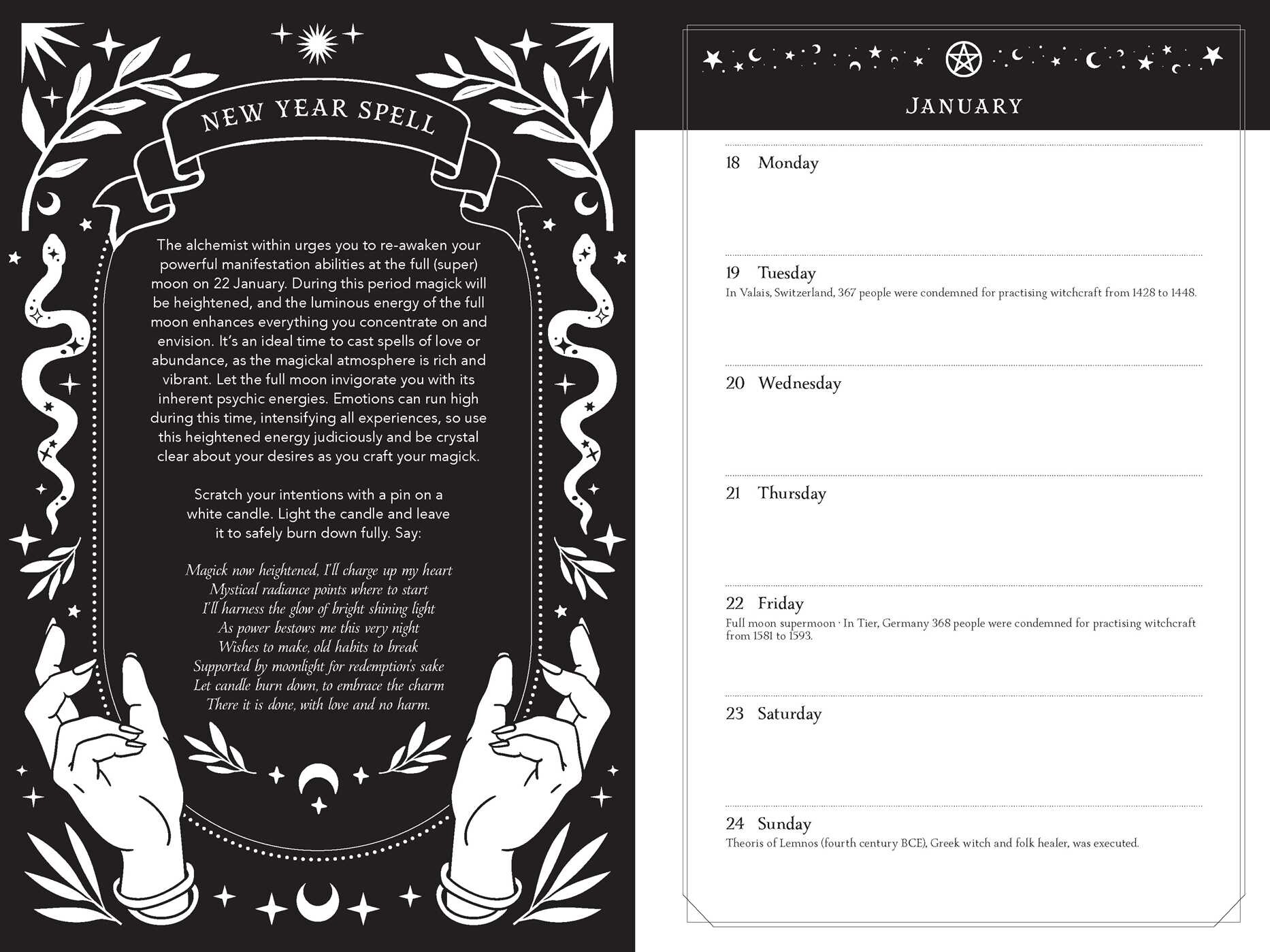 2027 Witch's Diary and Planner Calendar - Northern Hemisphere