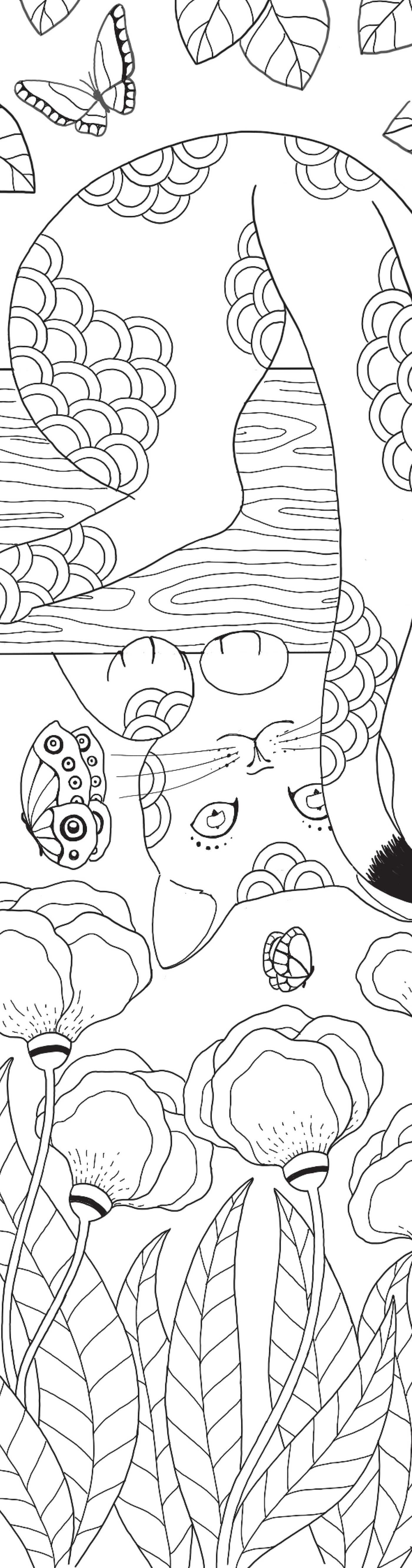 Cats Coloring Bookmarks