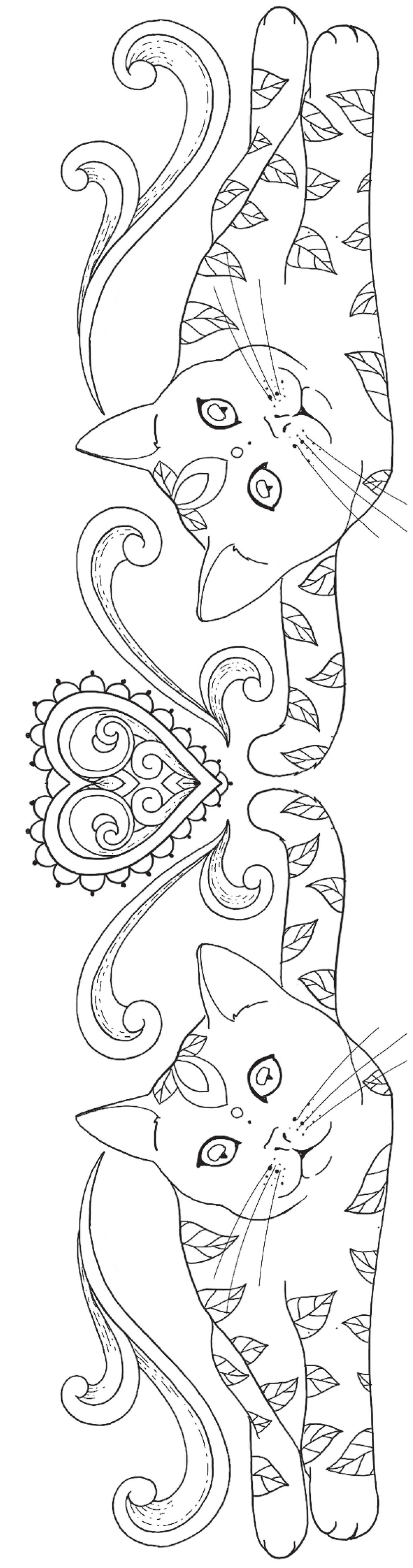 Cats Coloring Bookmarks
