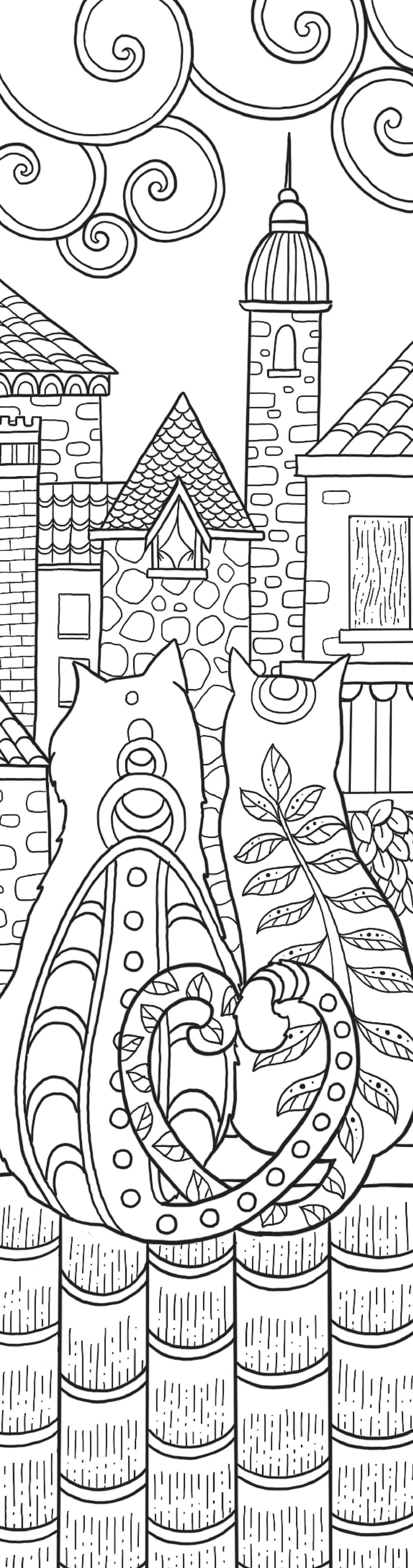 Cats Coloring Bookmarks