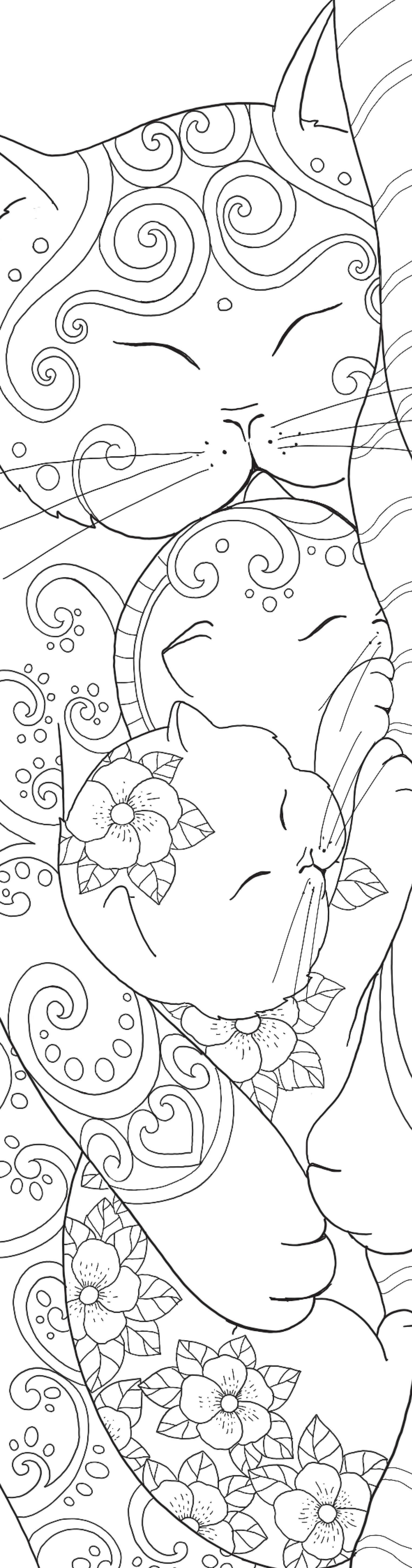 Cats Coloring Bookmarks
