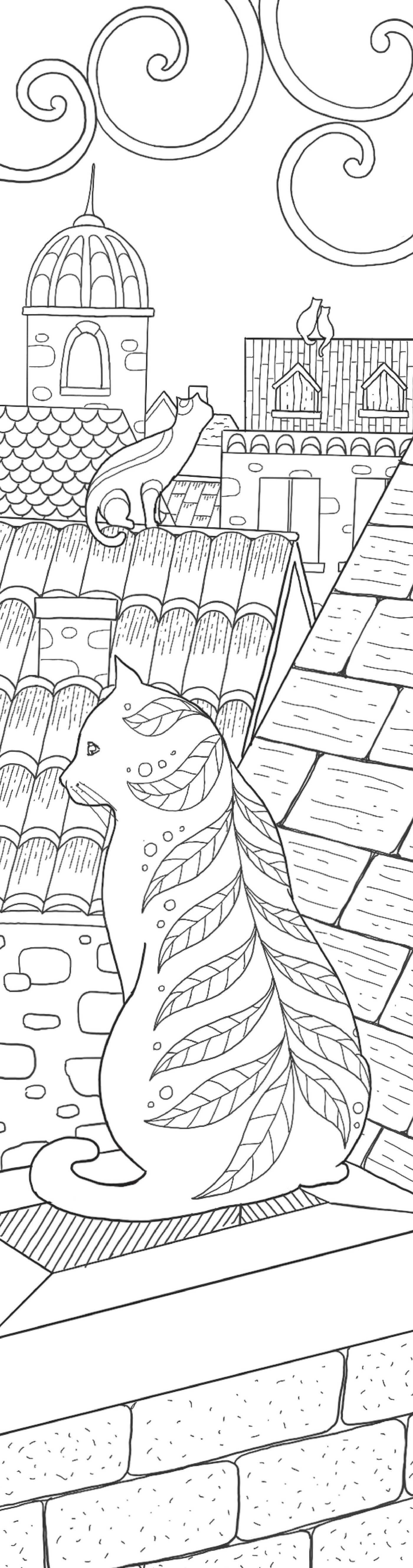 Cats Coloring Bookmarks