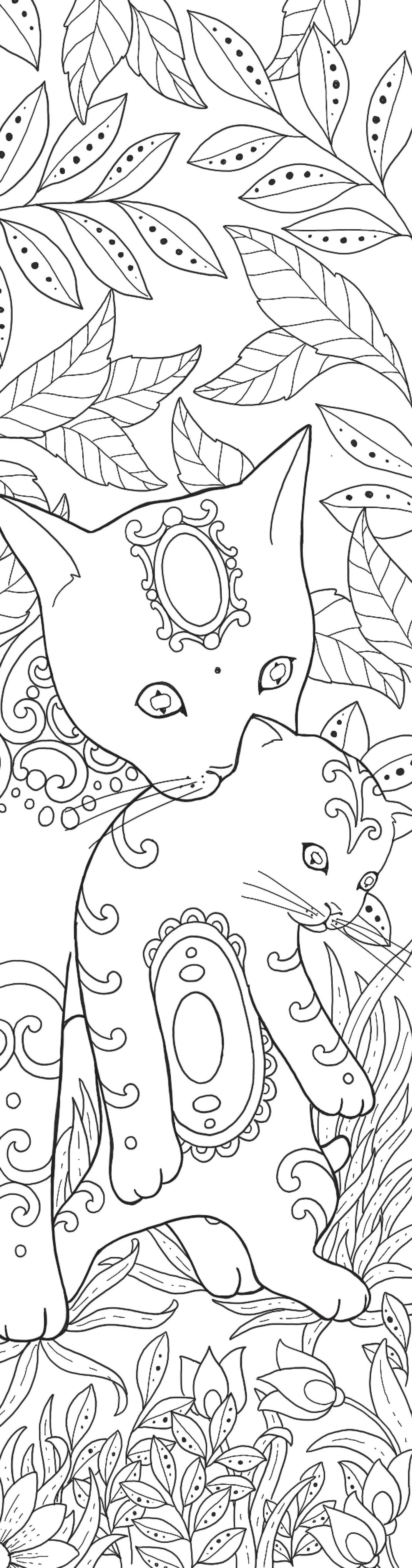 Cats Coloring Bookmarks