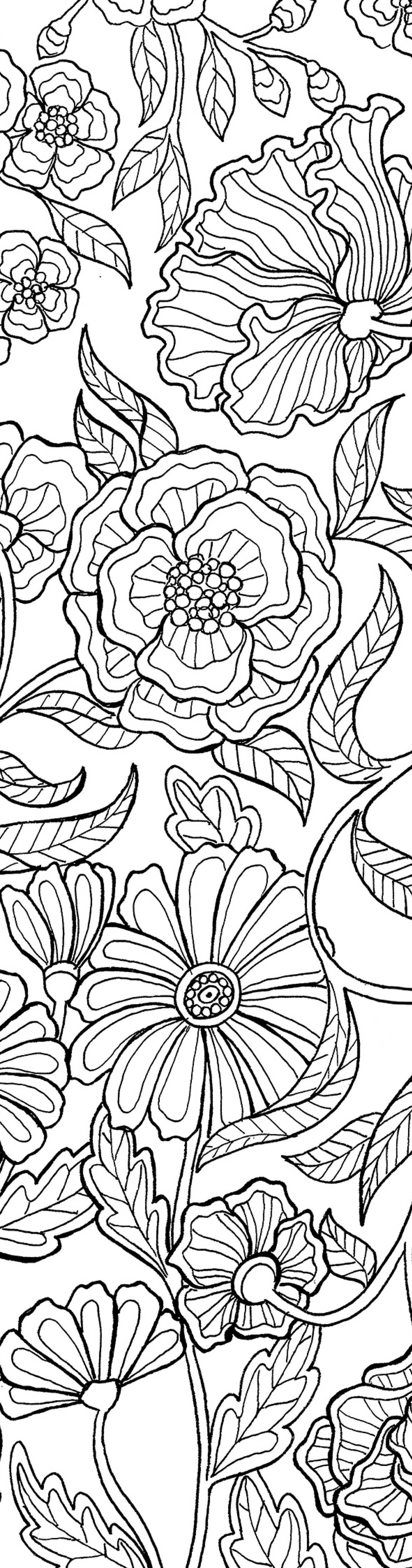 Flowers Coloring Bookmarks