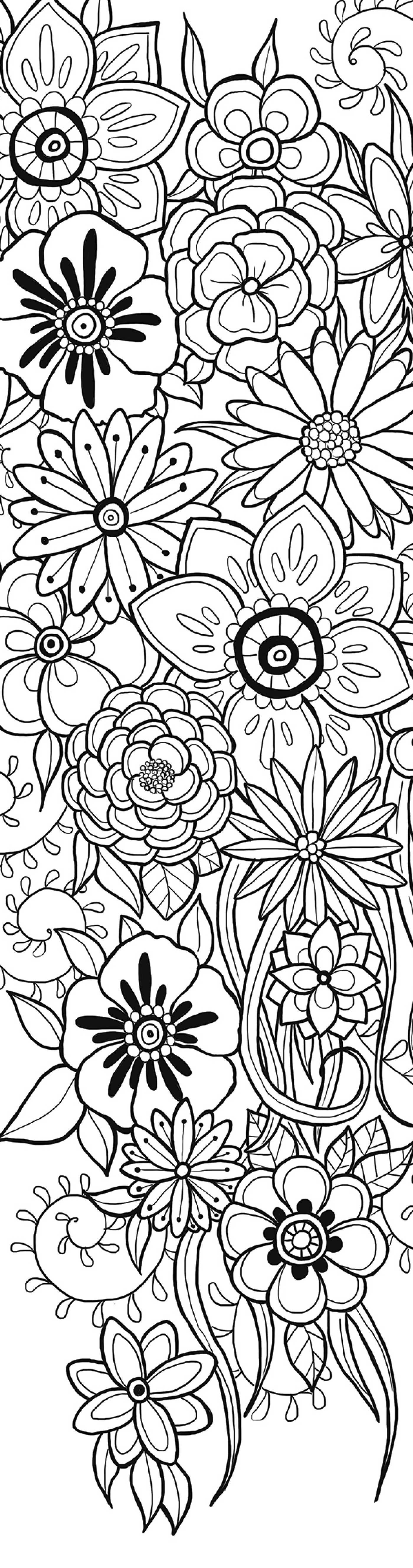 Flowers Coloring Bookmarks
