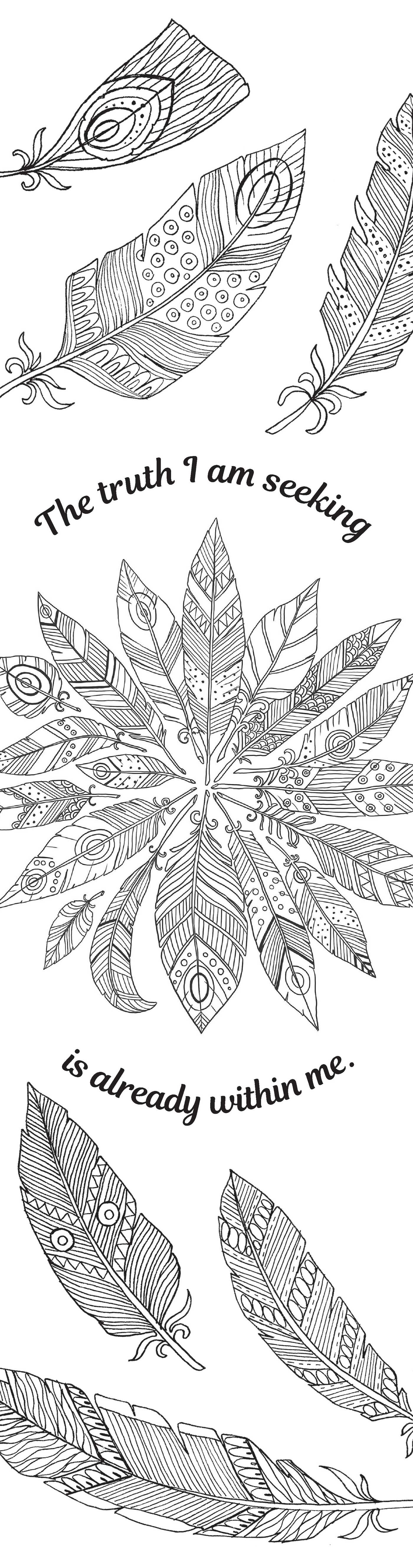 Mantras Coloring Bookmarks