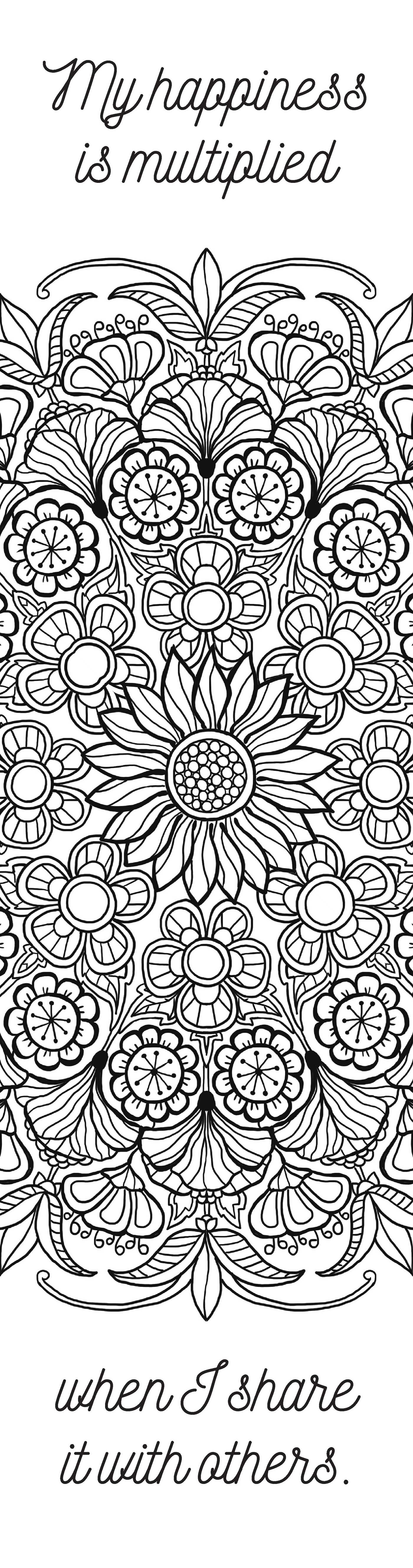 Mantras Coloring Bookmarks