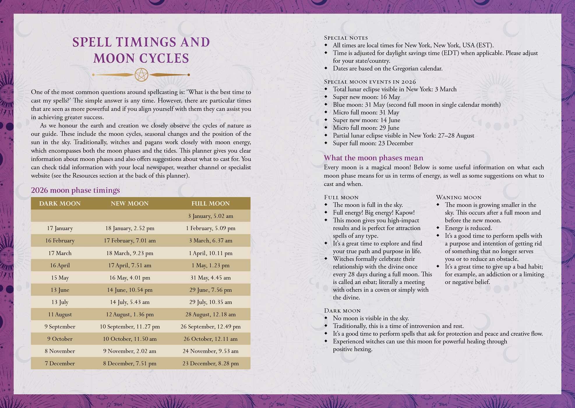 2026 Lunar and Seasonal Planner Calendar: Northern Hemisphere