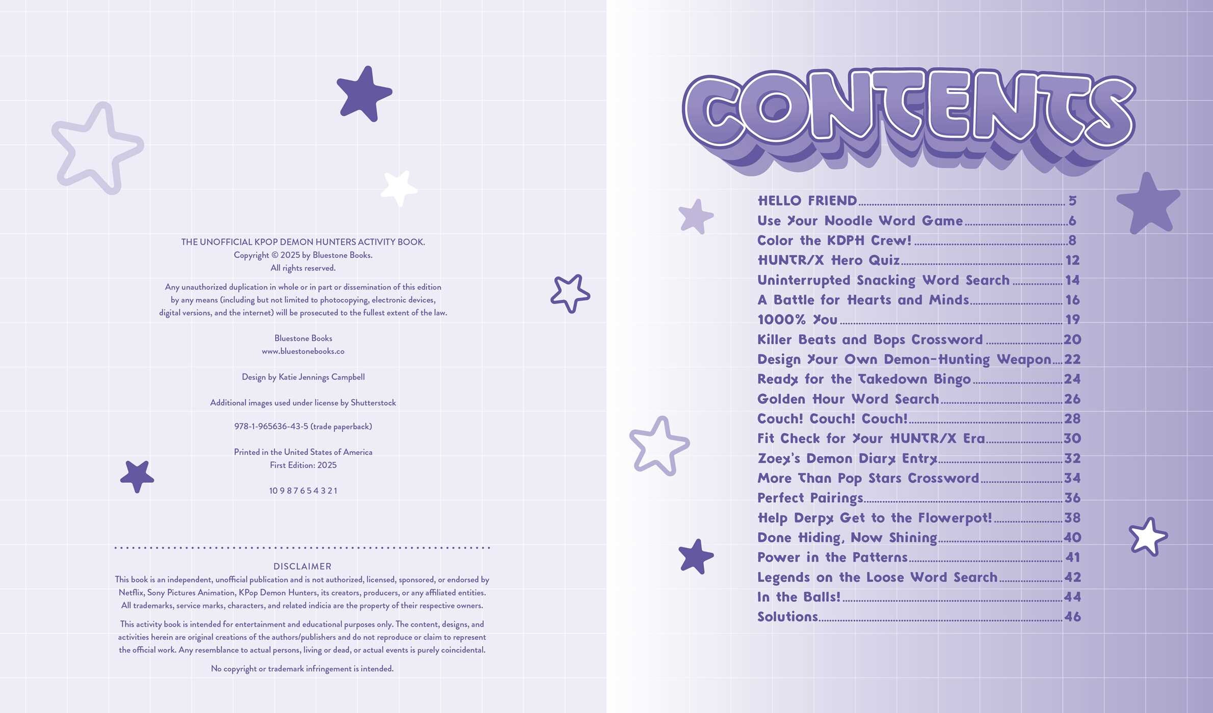 Unofficial KPop Demon Hunters Activity Book