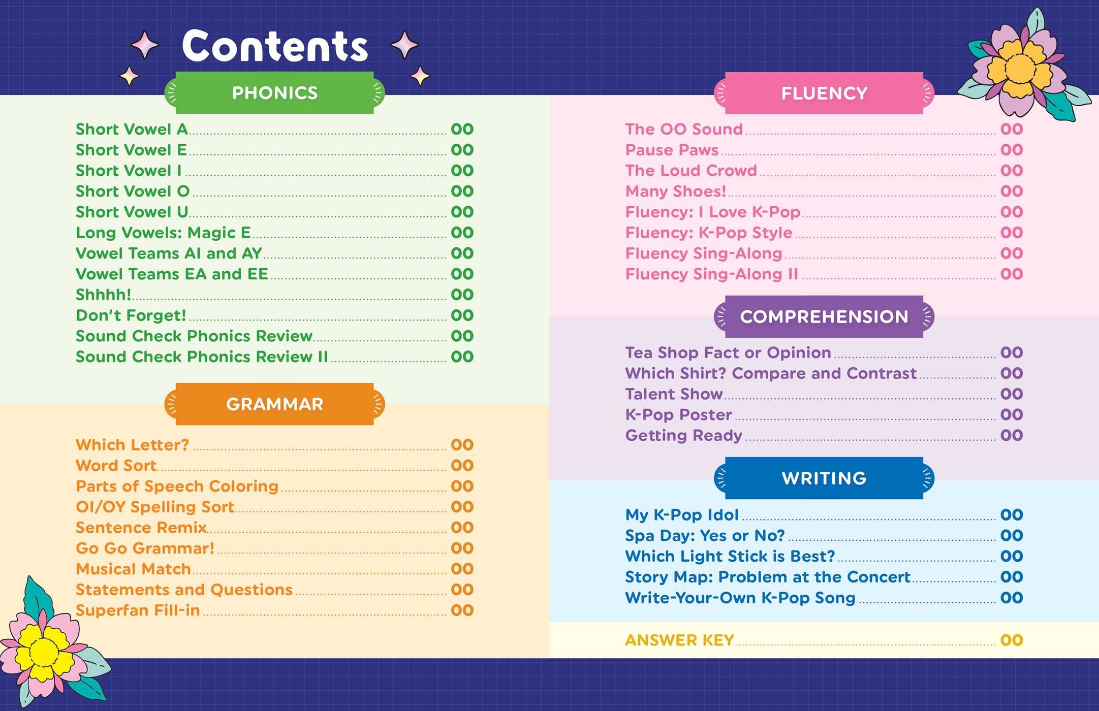 Reading Practice Workbook for K-Pop Fans Grades 1-2