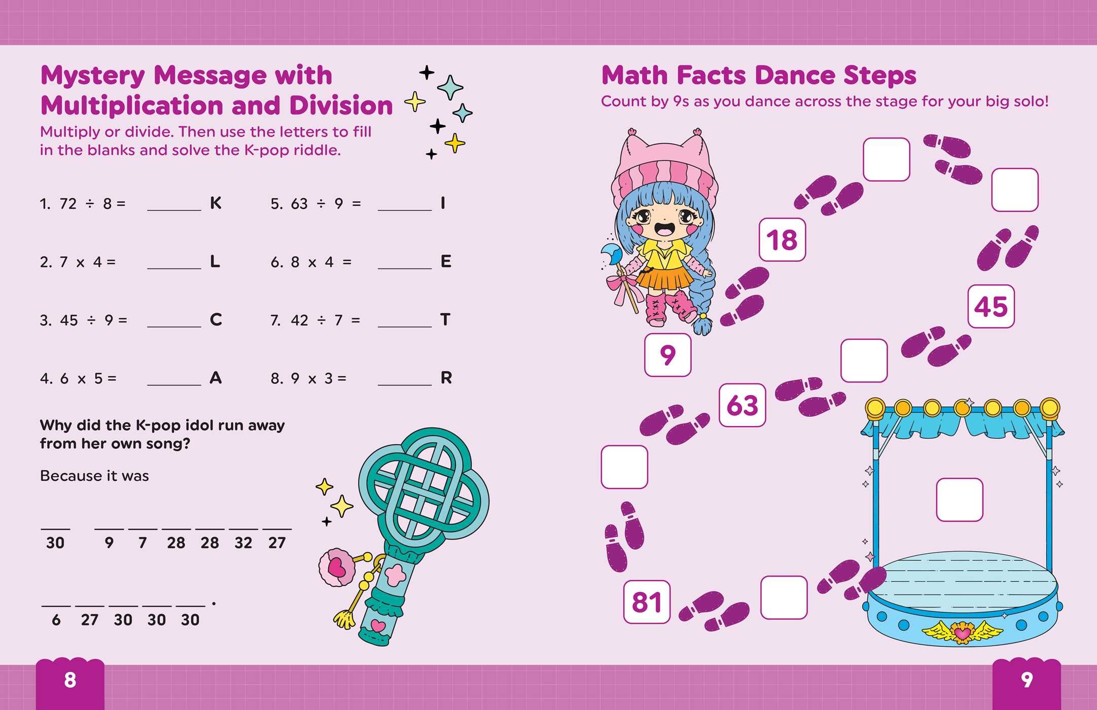 Math Practice Workbook for K-Pop Fans Grades 3-4
