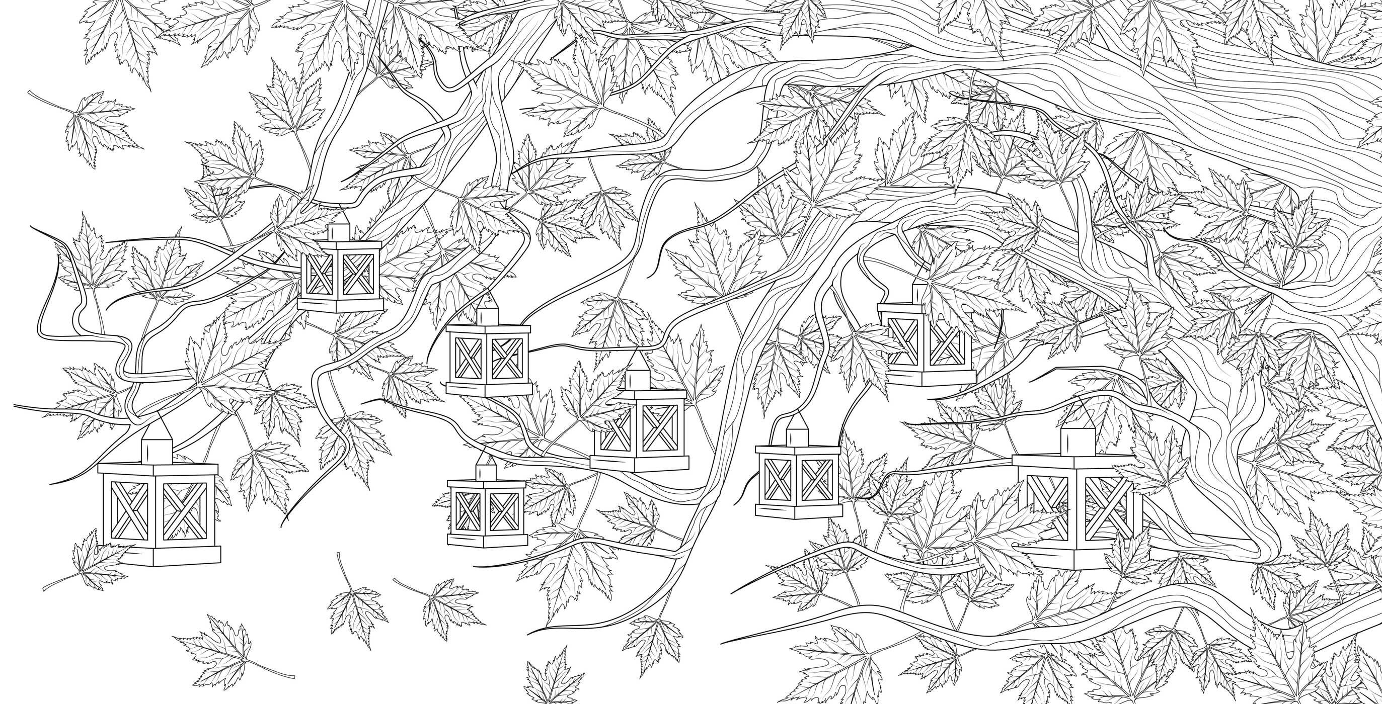 Splendor of Trees Coloring Book