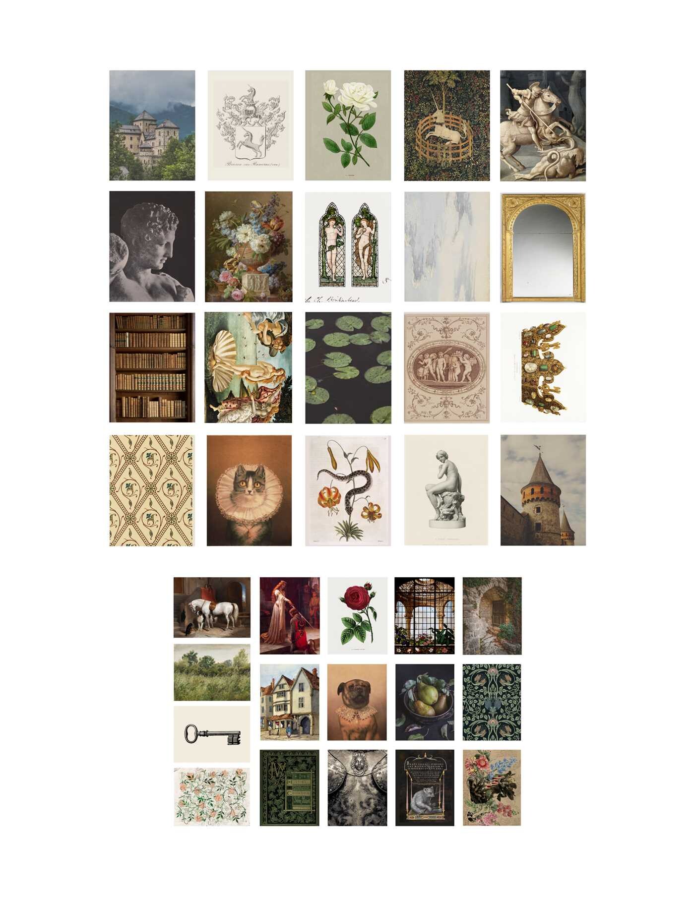 Vintage Castle Wall Collage Kit