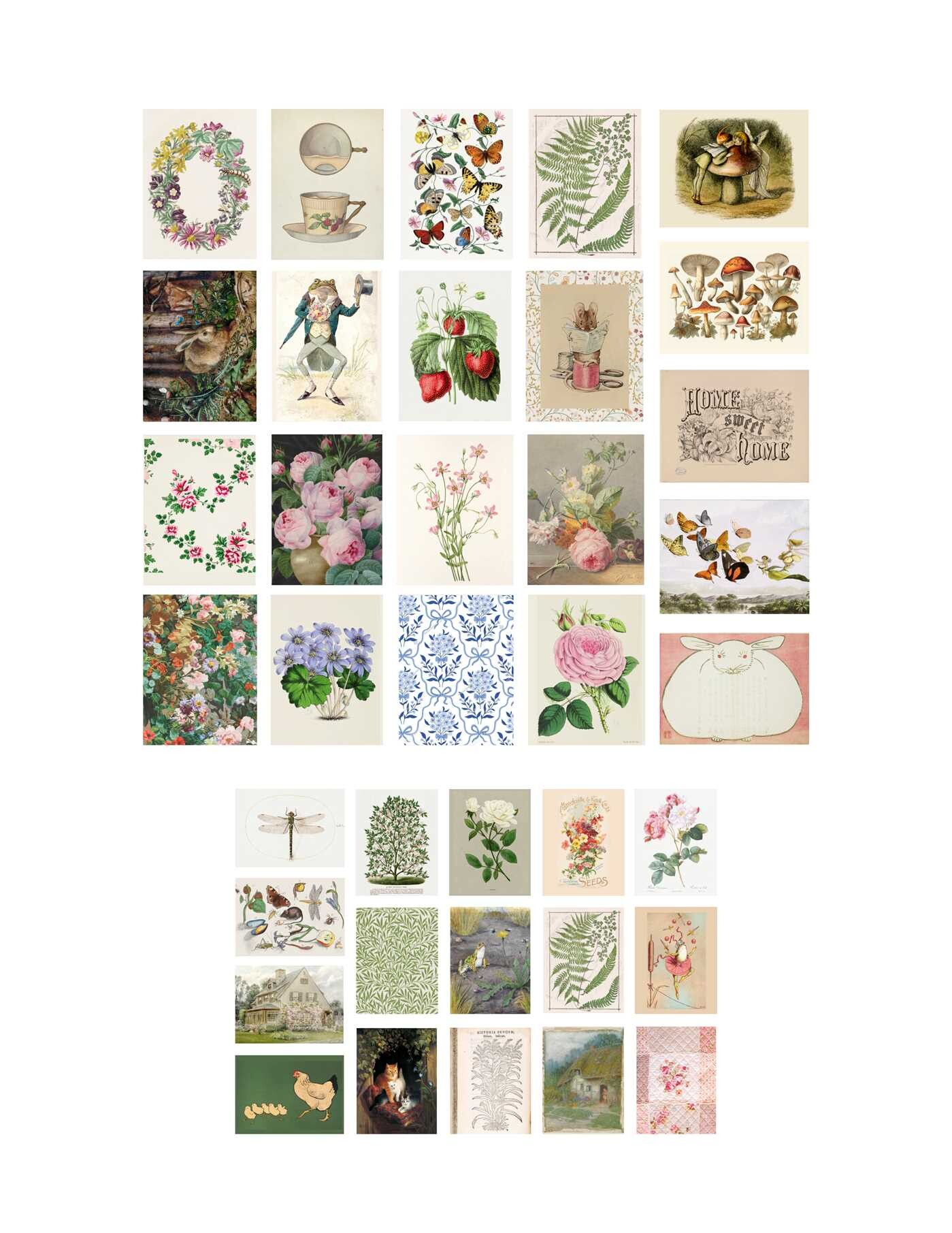 Vintage Cottage Wall Collage Kit