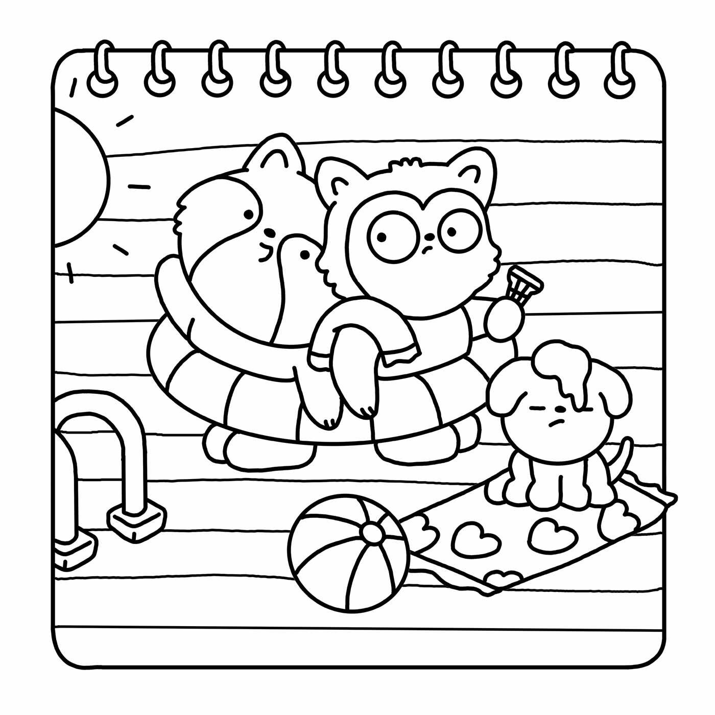 Summer Scenes: A Cozy Coloring Book