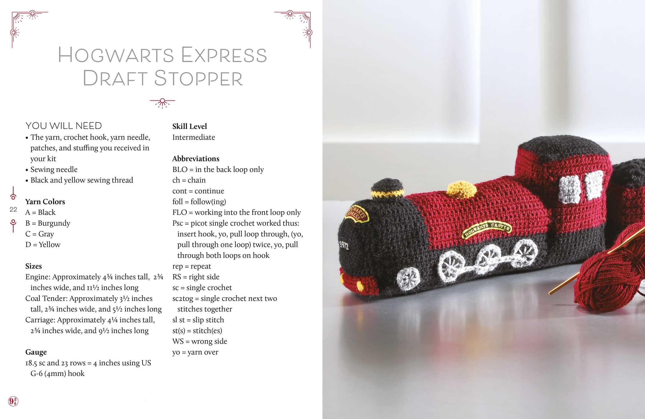 Harry Potter: Hogwarts Express Draft Stopper Crochet Kit