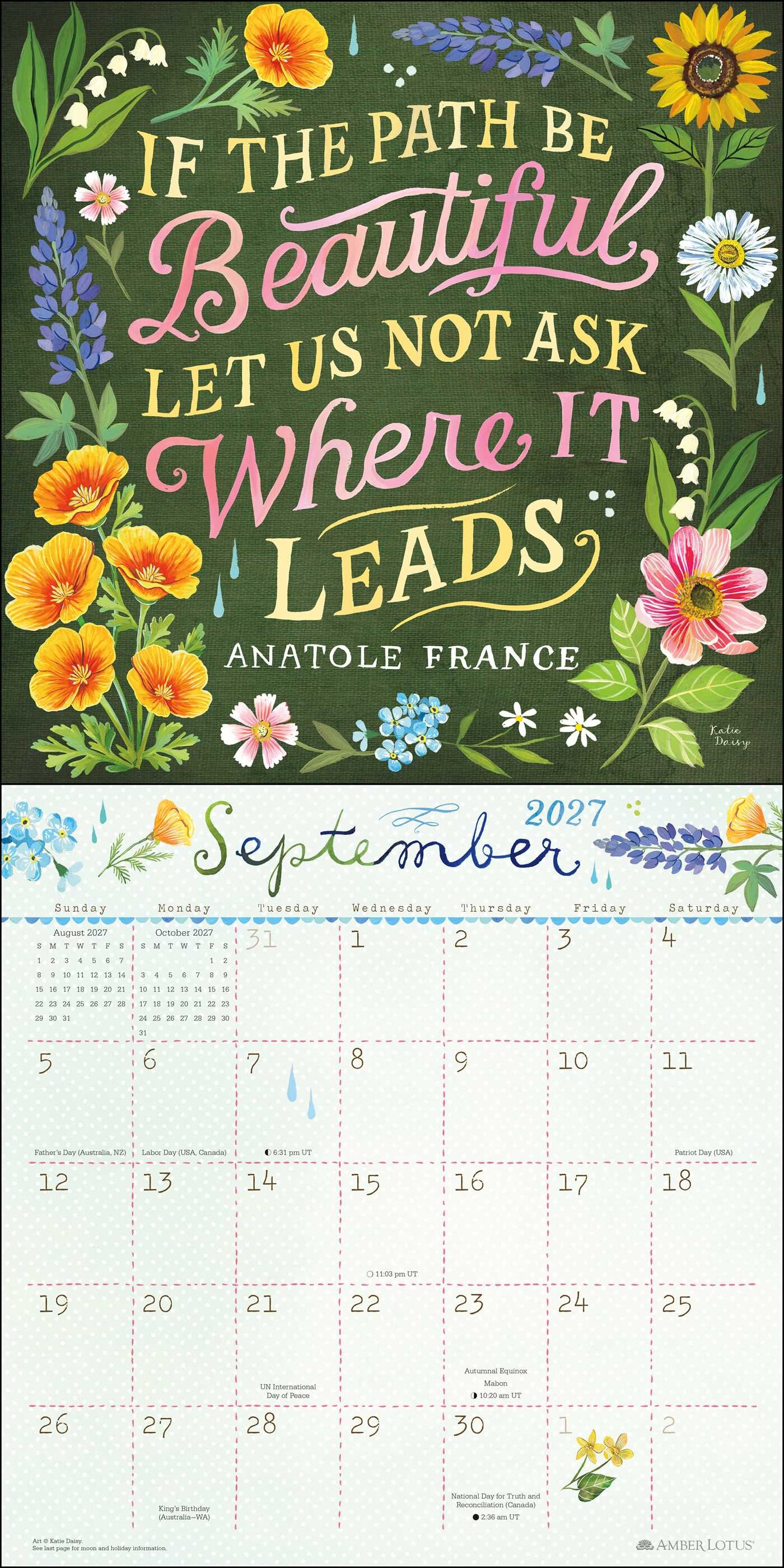 Katie Daisy 2027 Wall Calendar