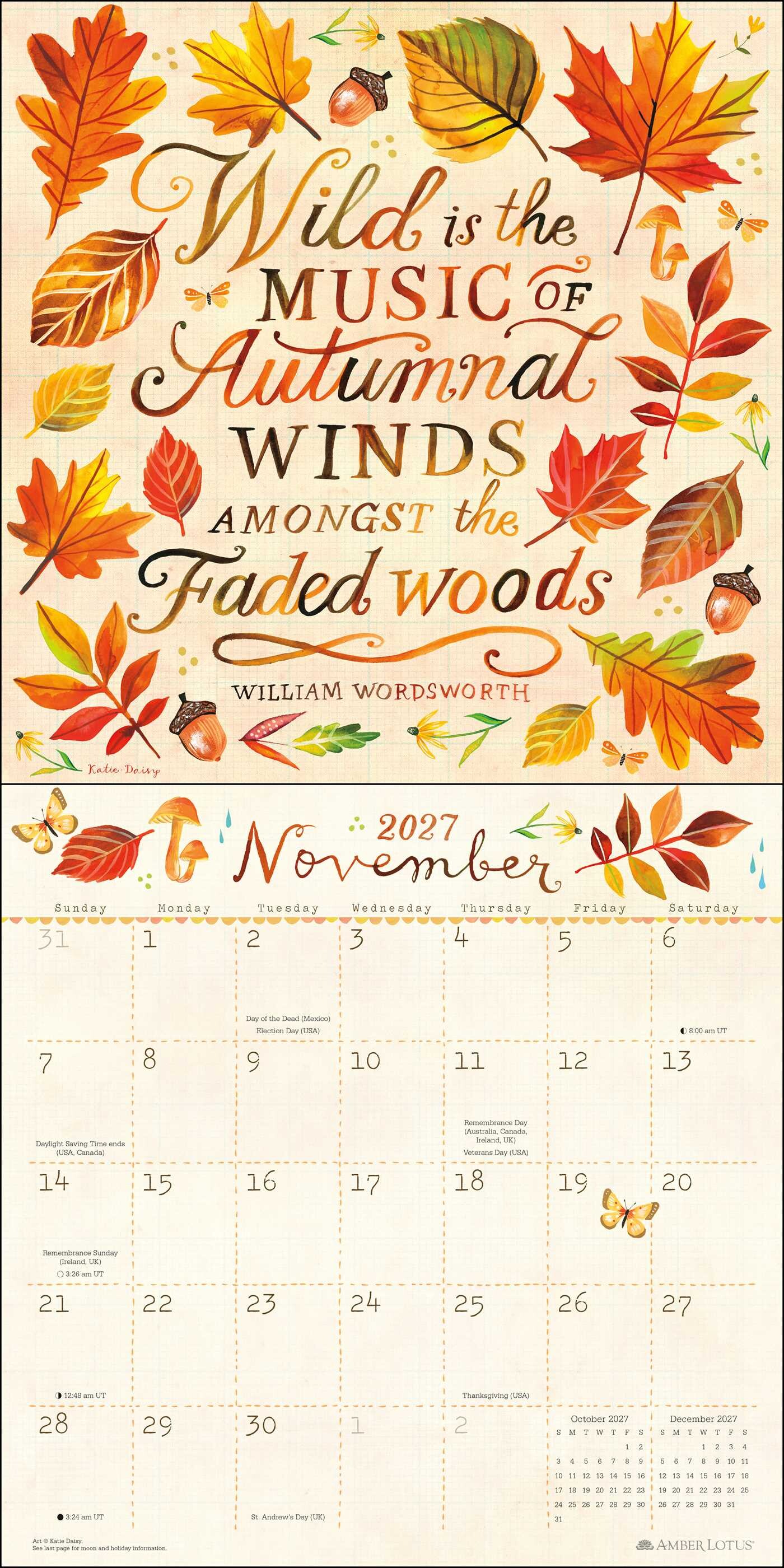 Katie Daisy 2027 Wall Calendar