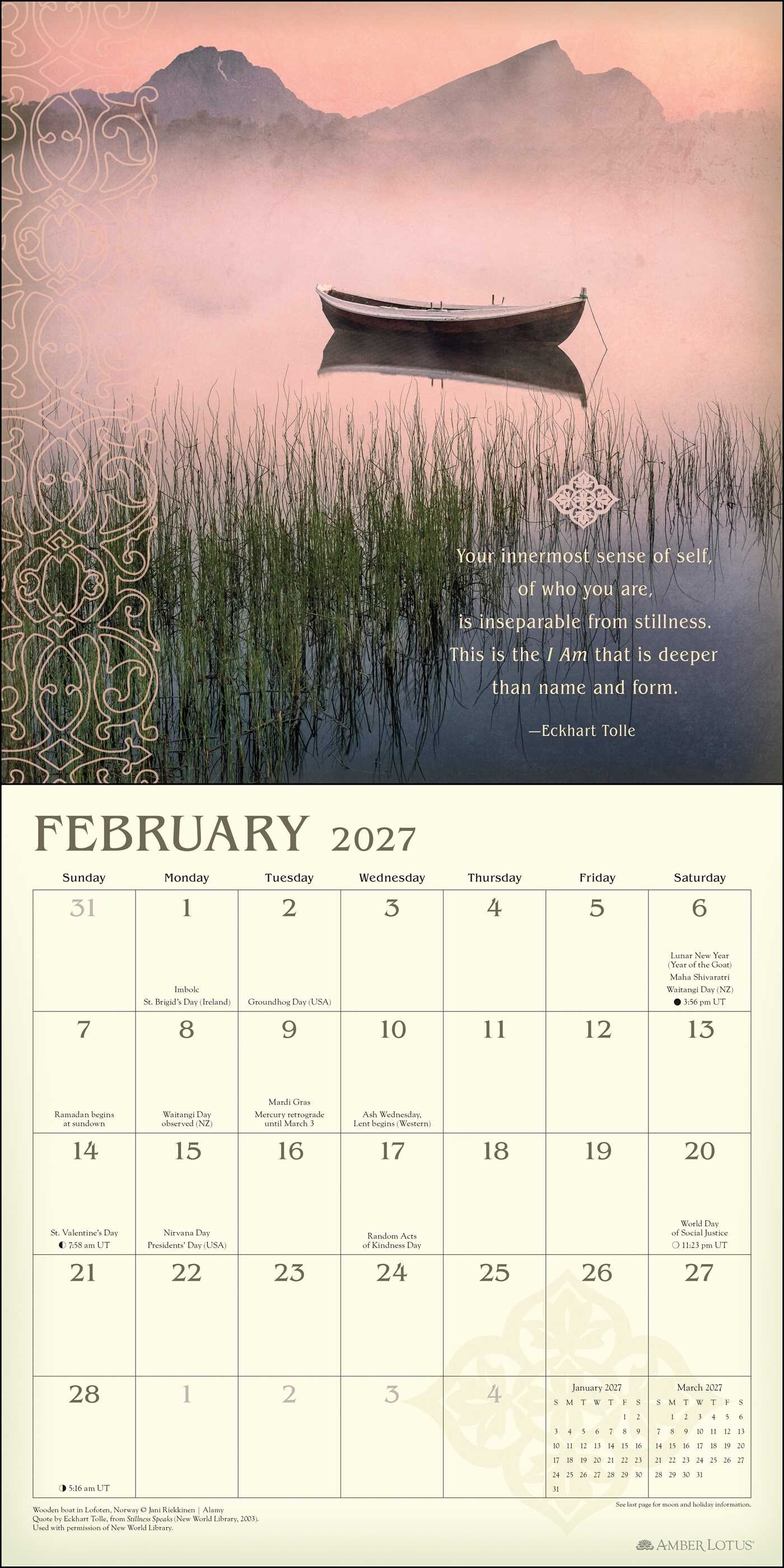 Meditation 2027 Wall Calendar
