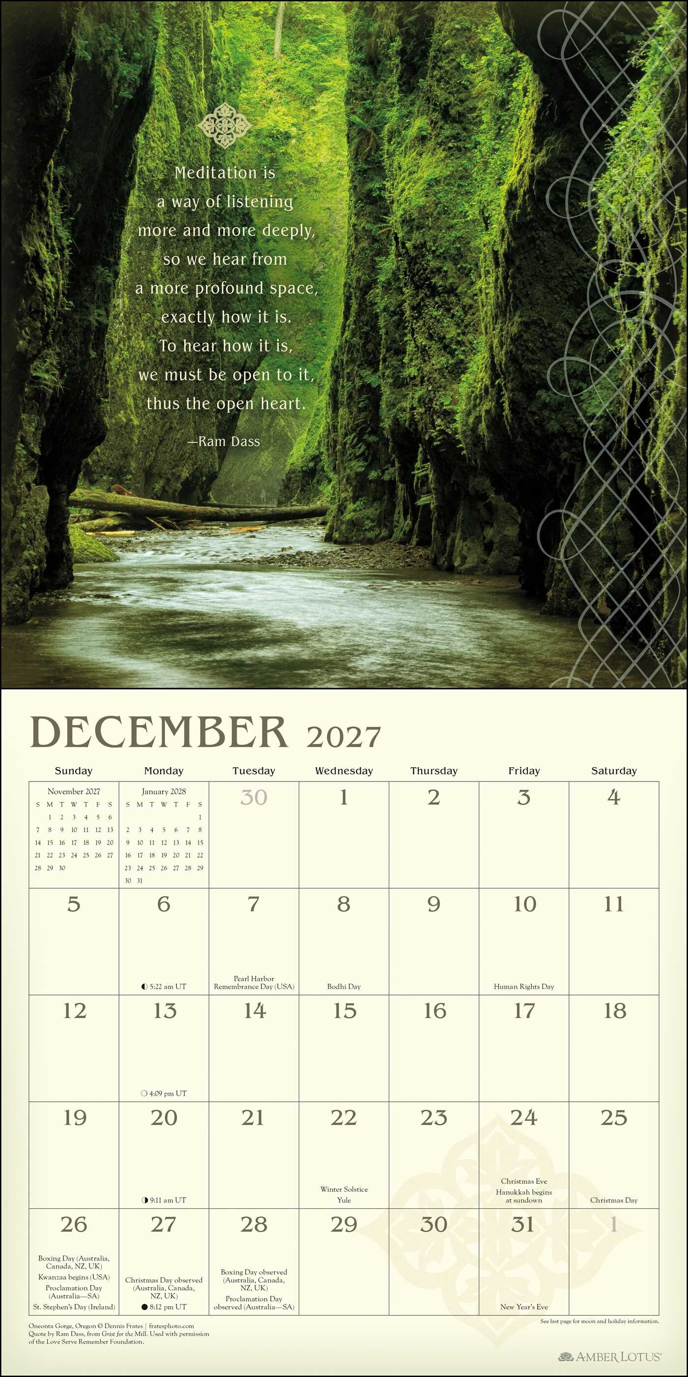 Meditation 2027 Wall Calendar