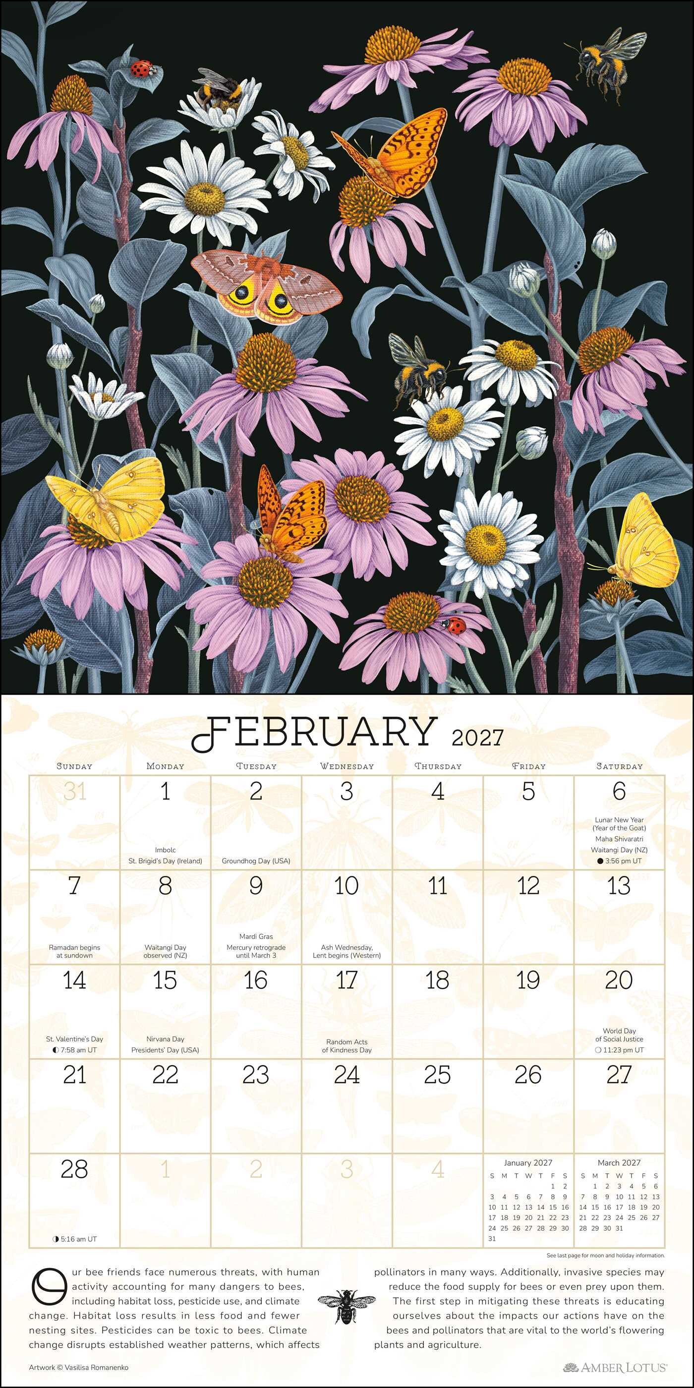 Praise for the Pollinators 2027 Wall Calendar