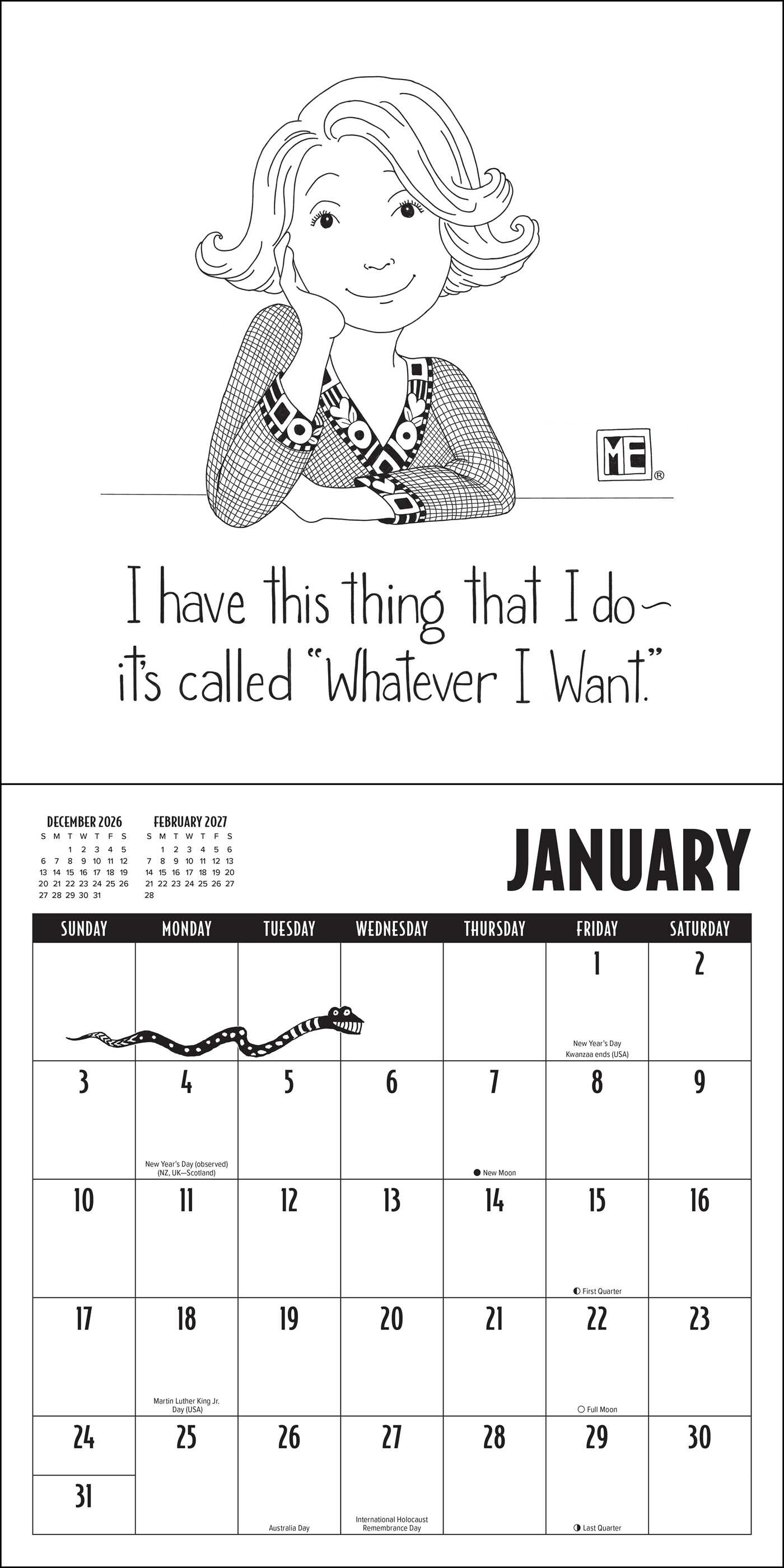 Mary EngelDark 2027 Wall Calendar