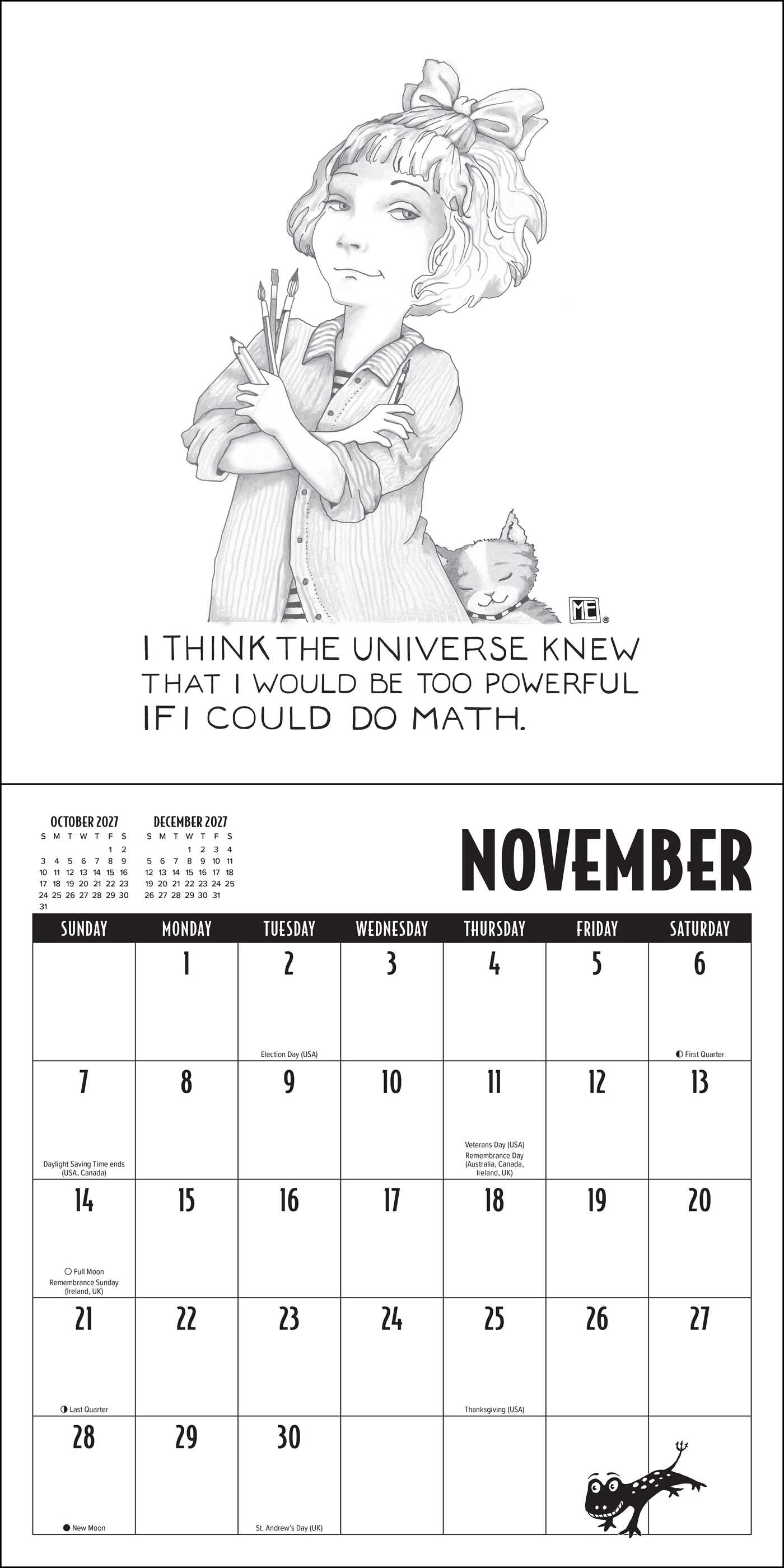 Mary EngelDark 2027 Wall Calendar
