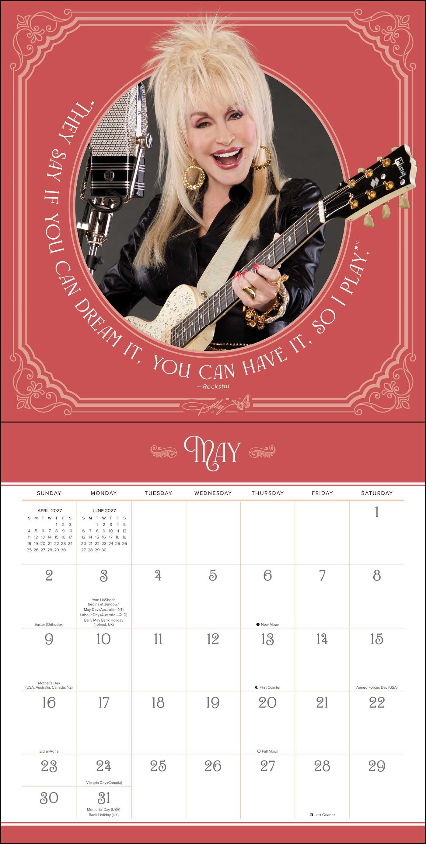 Dolly Parton 2027 Wall Calendar
