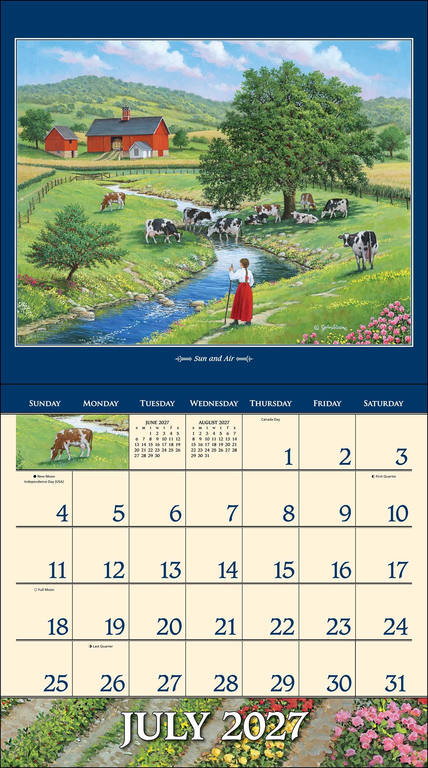 John Sloane's Country Seasons® 2027 Deluxe Wall Calendar