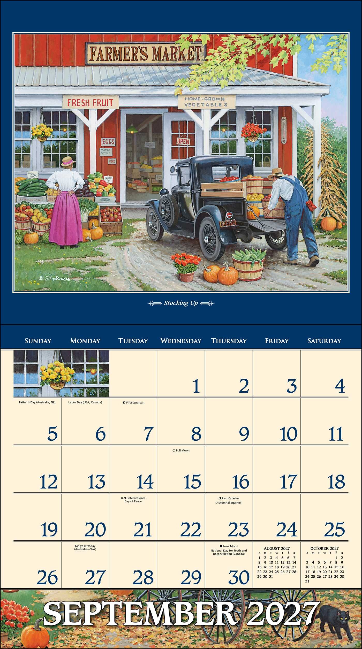 John Sloane's Country Seasons® 2027 Deluxe Wall Calendar