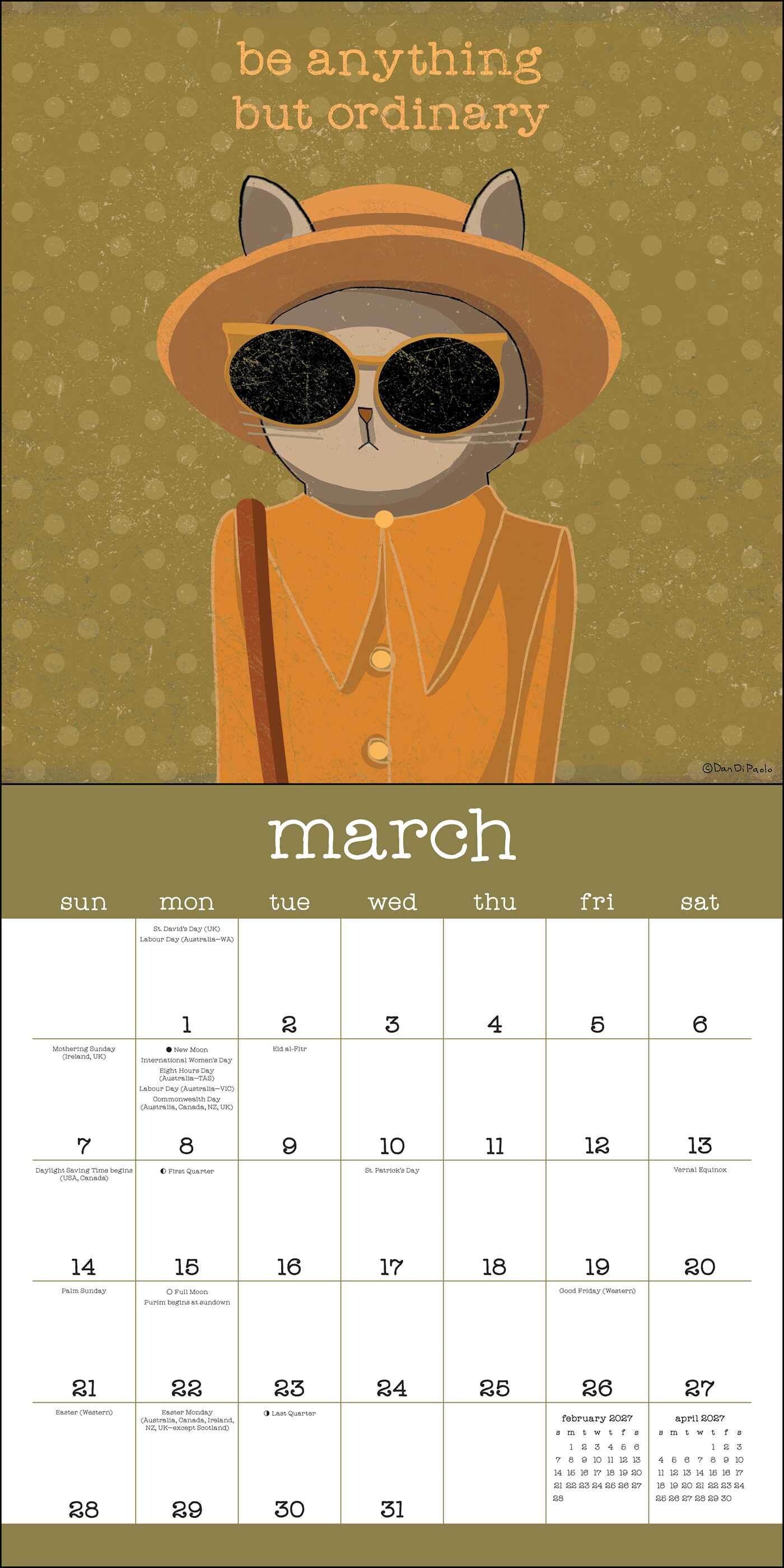 Year of Snarky Cats 2027 Wall Calendar