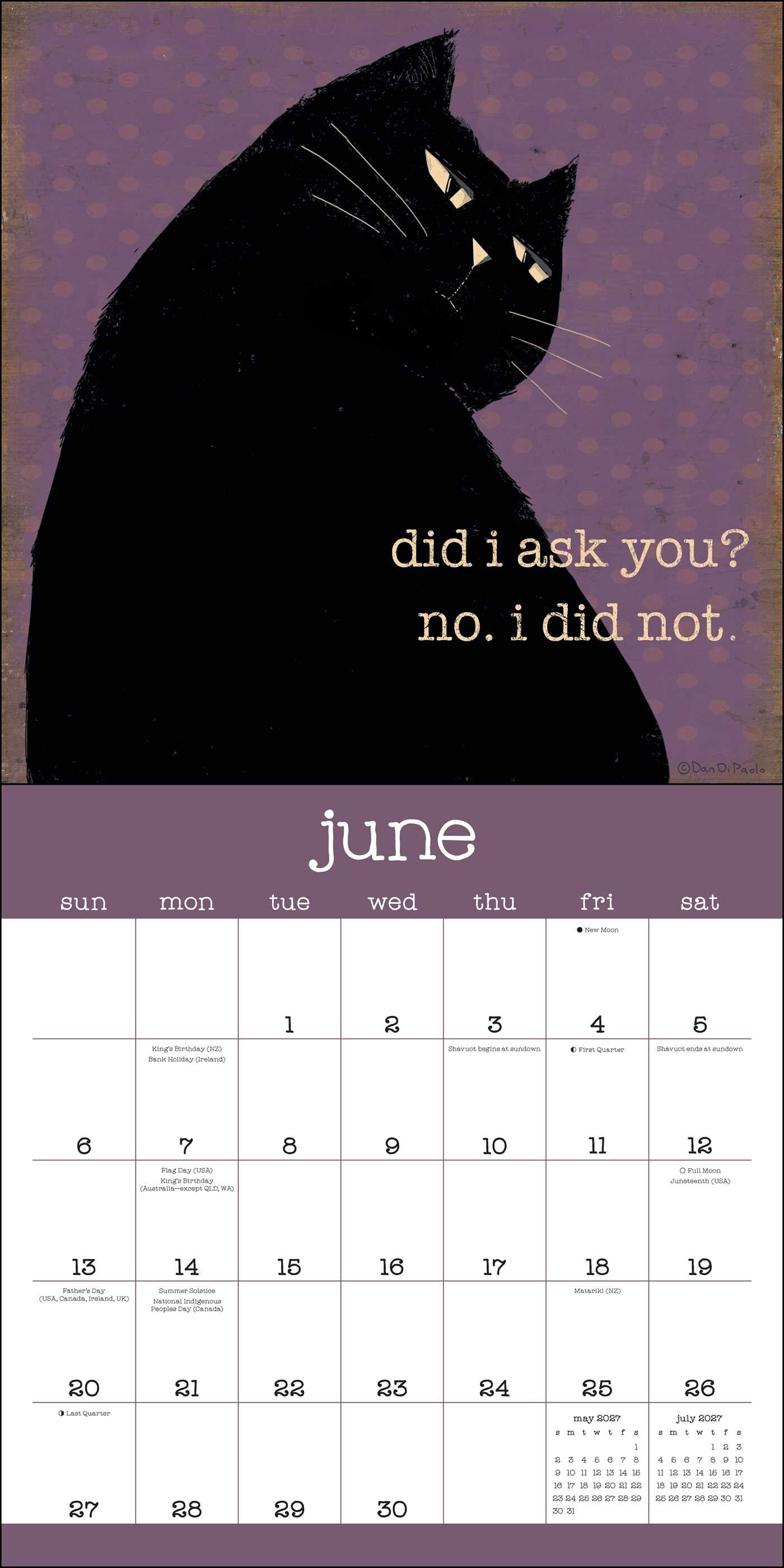 Year of Snarky Cats 2027 Wall Calendar