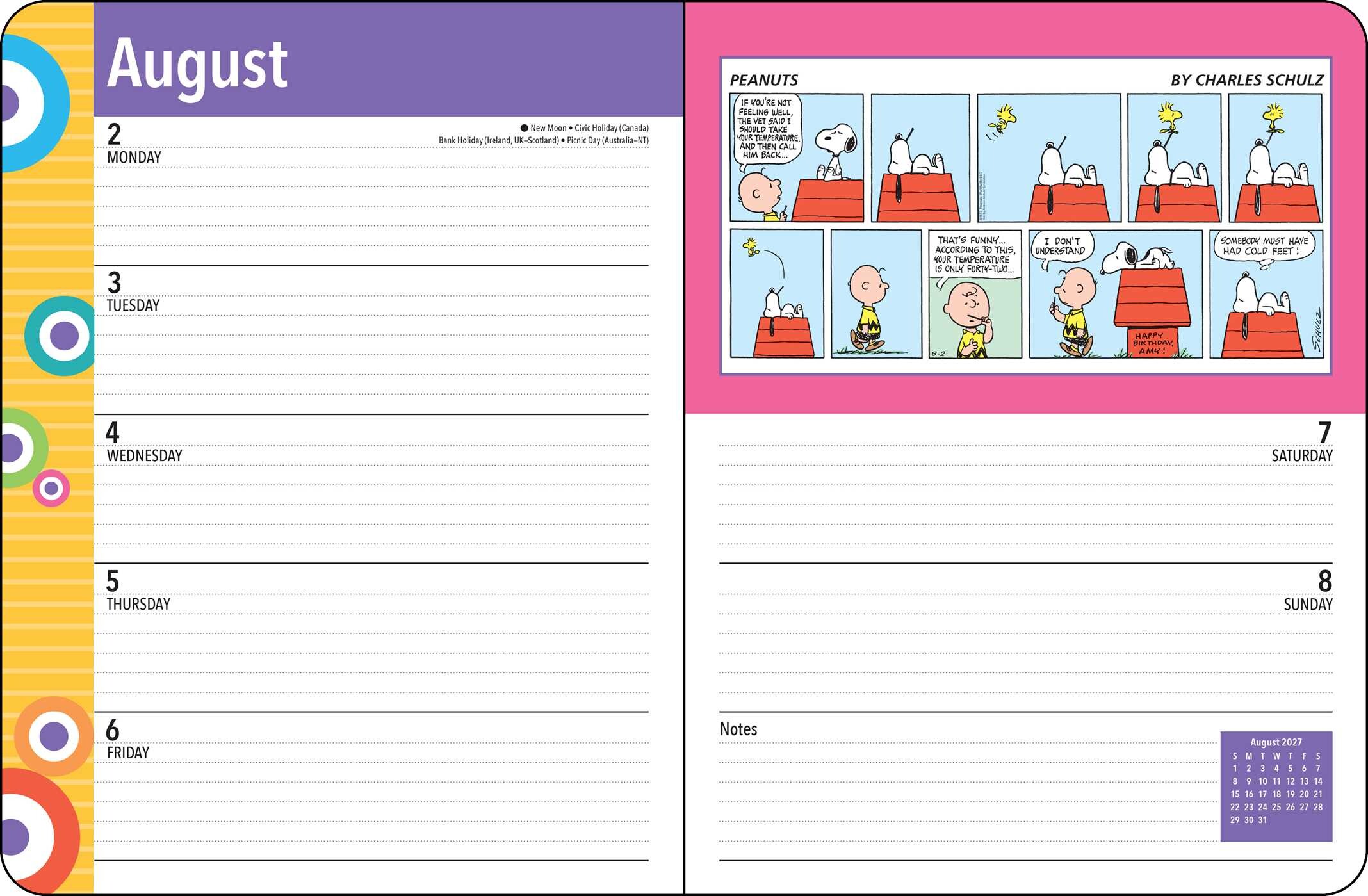 PEANUTS® 2027 Monthly/Weekly Planner Calendar