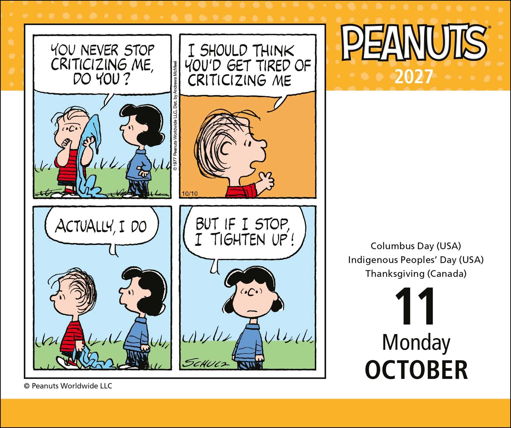 PEANUTS® 2027 Day-to-Day Calendar