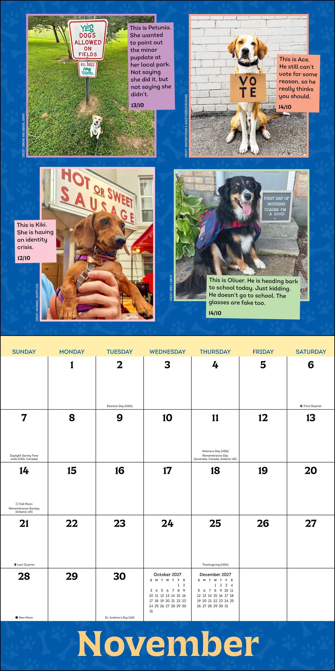WeRateDogs 2027 Wall Calendar