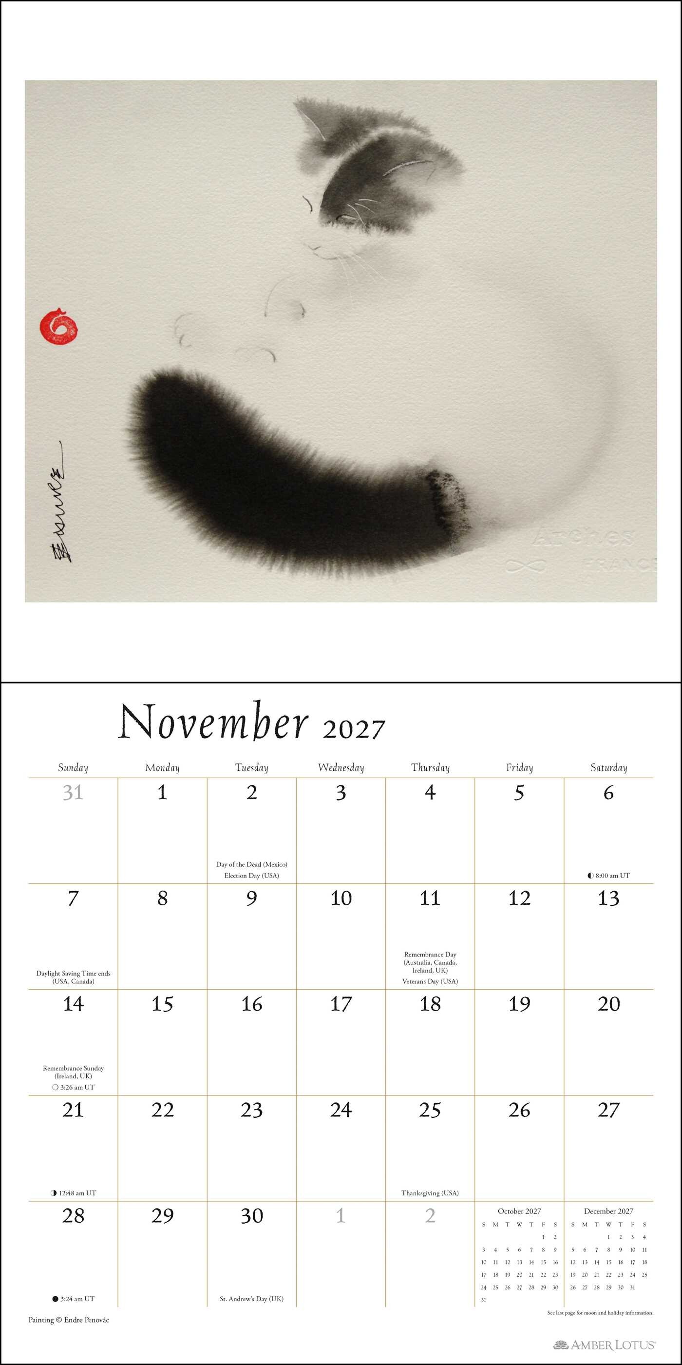 Artful Cat 2027 Wall Calendar