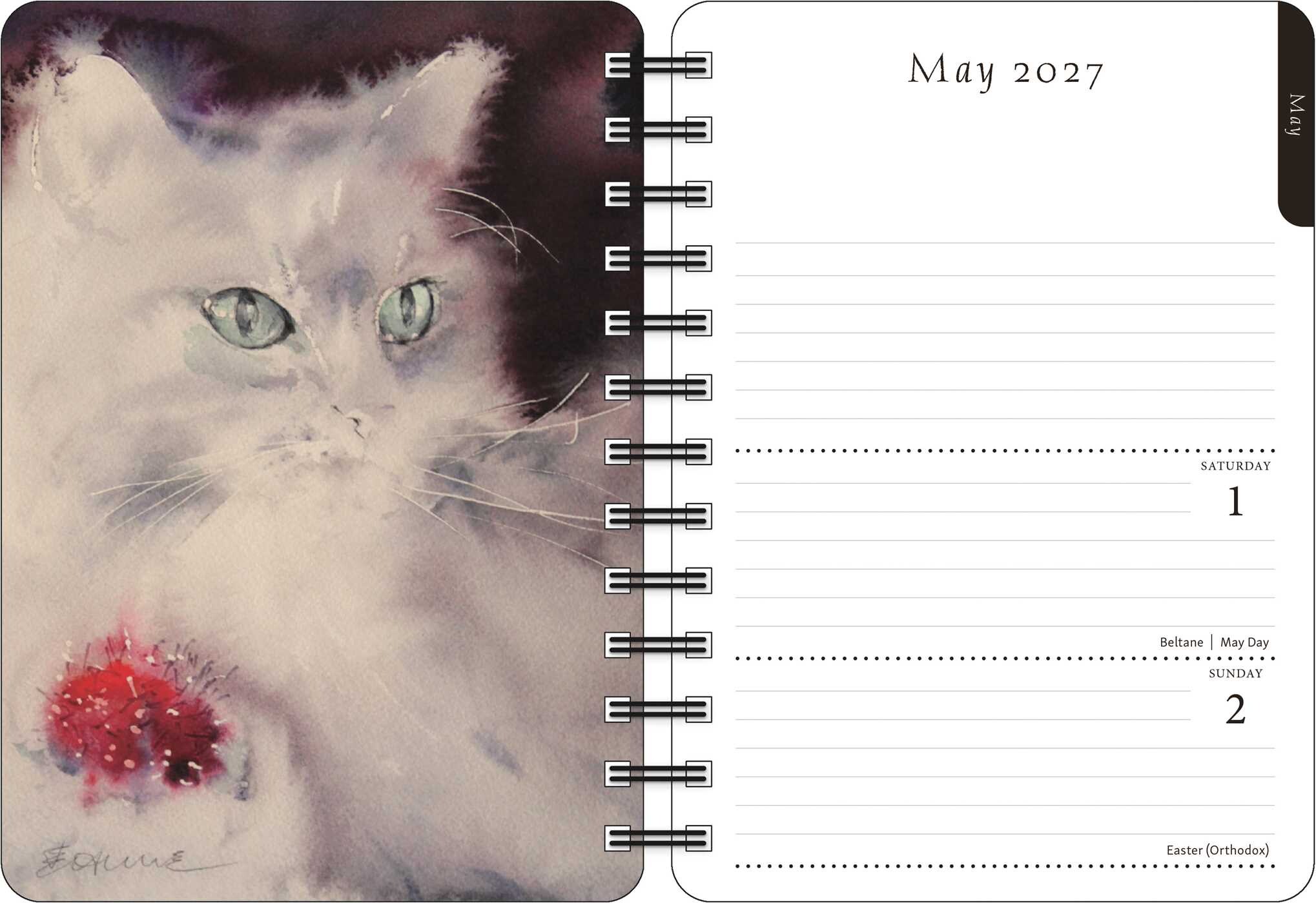 Artful Cat 2027 Weekly Planner Calendar