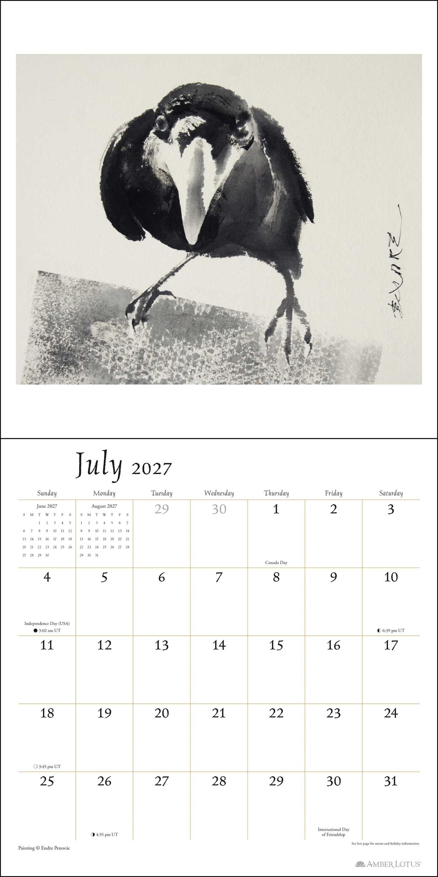Artful Crow 2027 Wall Calendar